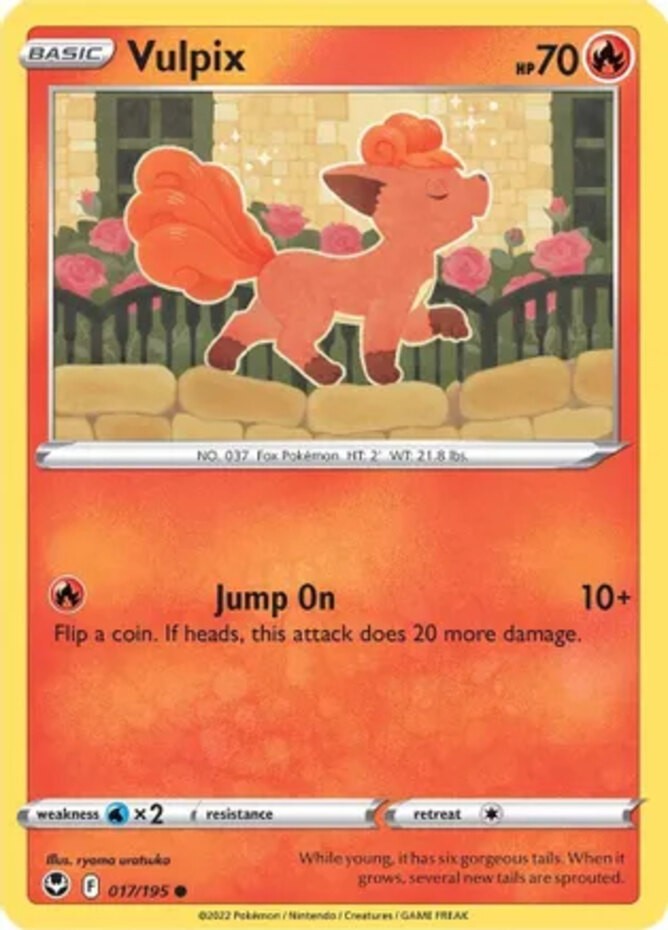 Vulpix - 017/195 - Common (Lp) Silver Tempest - Fire Pokémon
