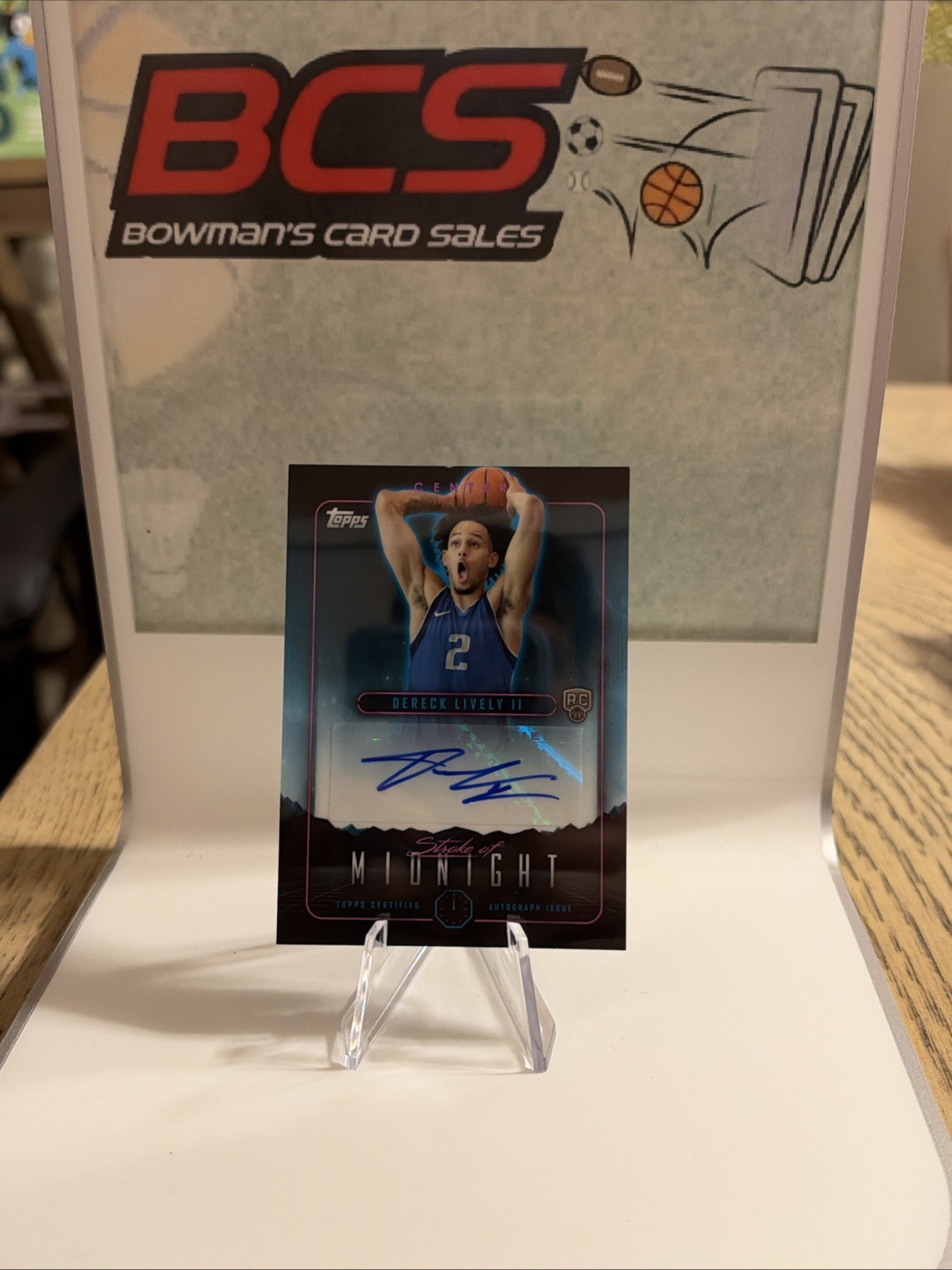 Topps Midnight Stroke of Midnight Autos Derek Lively II #SMA-DL RC Auto Mavs 🔥