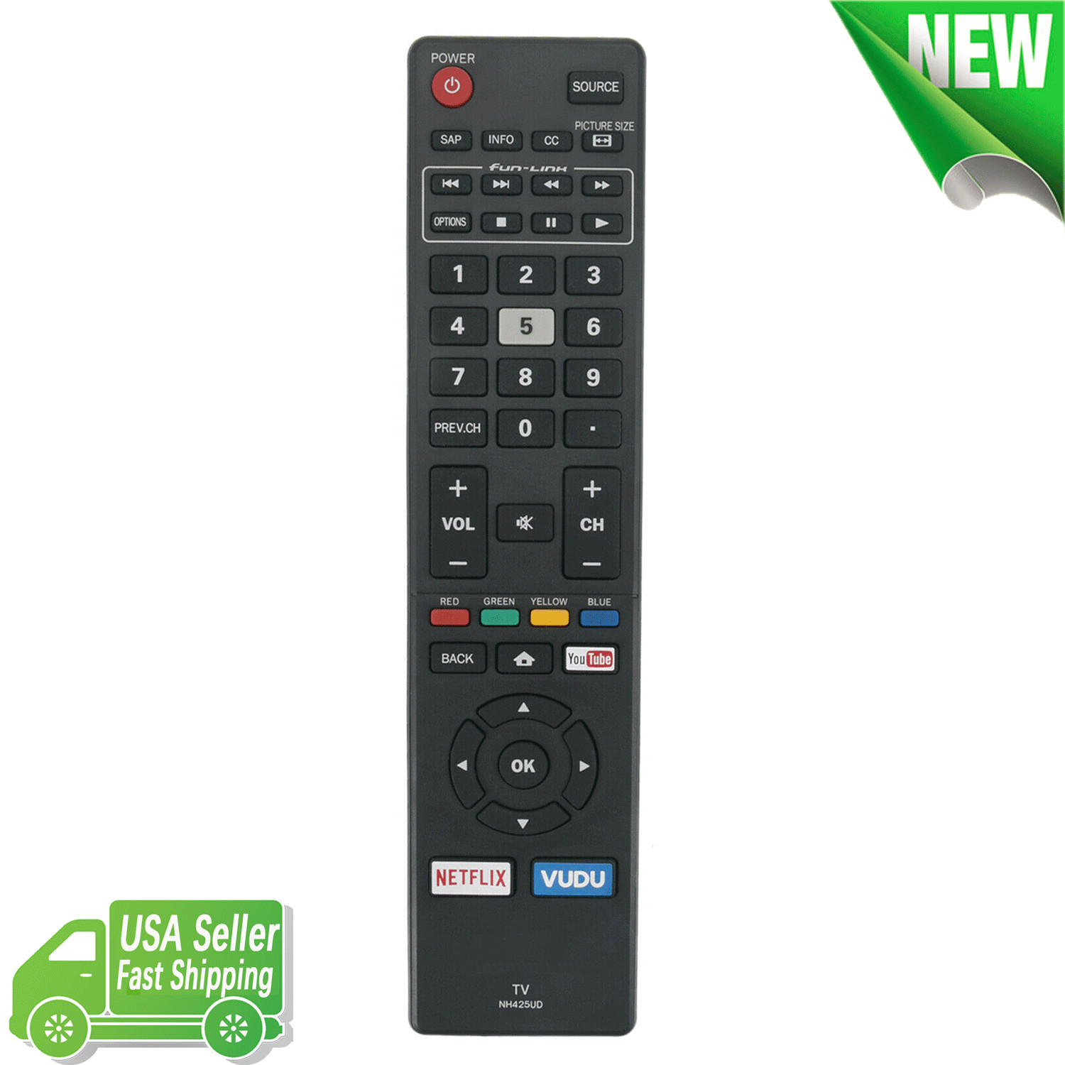 NH425UD Remote Control for Magnavox Smart LED LCD TV 50MV387Y 55MV387Y 43MV347X