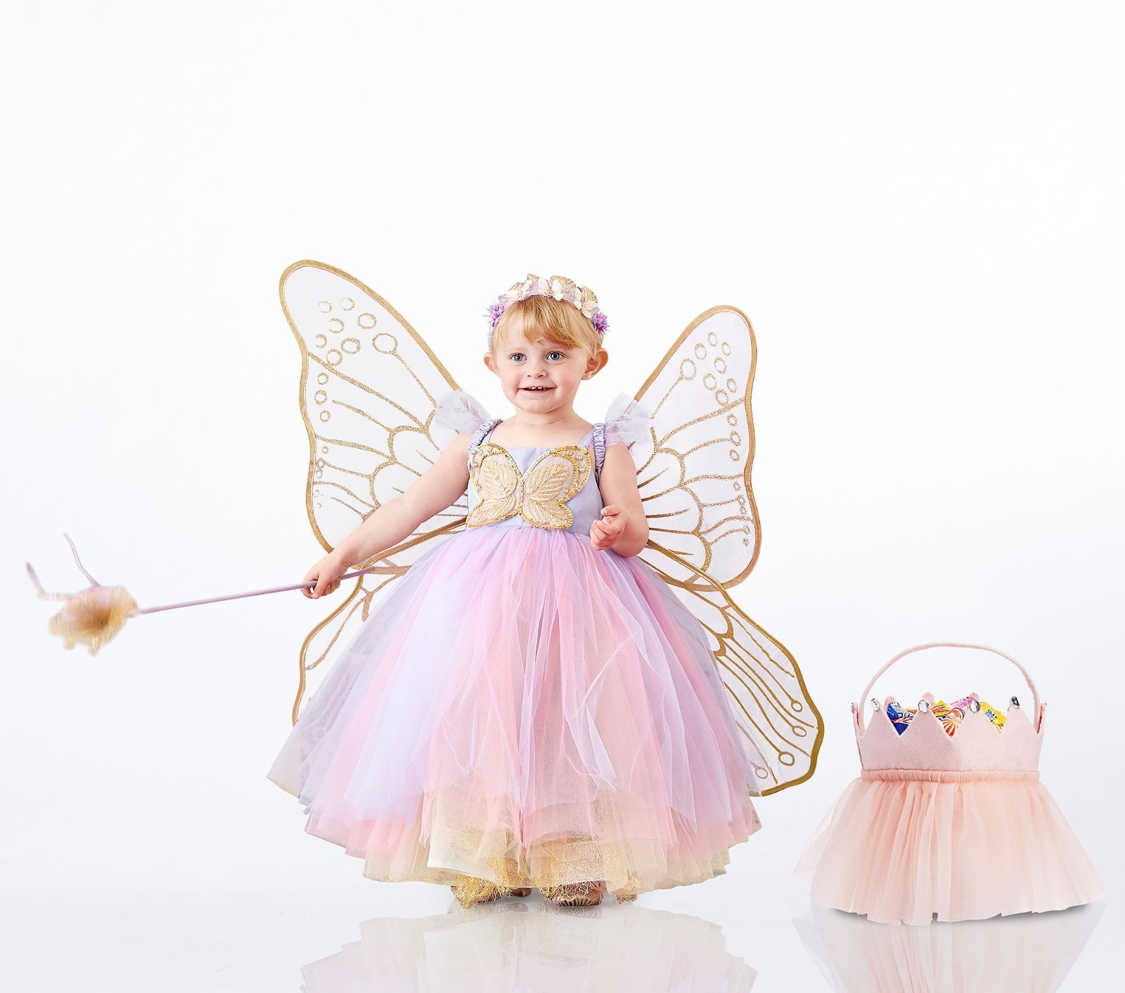 Lavender Butterfly Fairy Halloween Costume Girls Kids Dress Up Wings |US STOCK