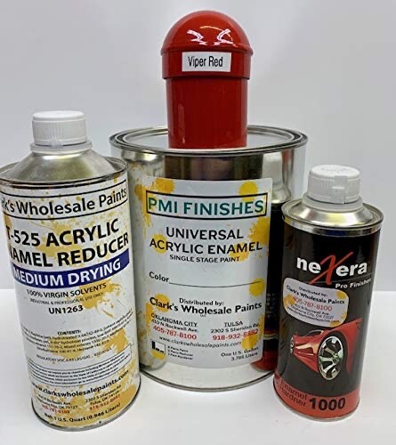 Viper Red GALLON Kit Single Stage ACRYLIC ENAMEL Car Auto Paint Kit