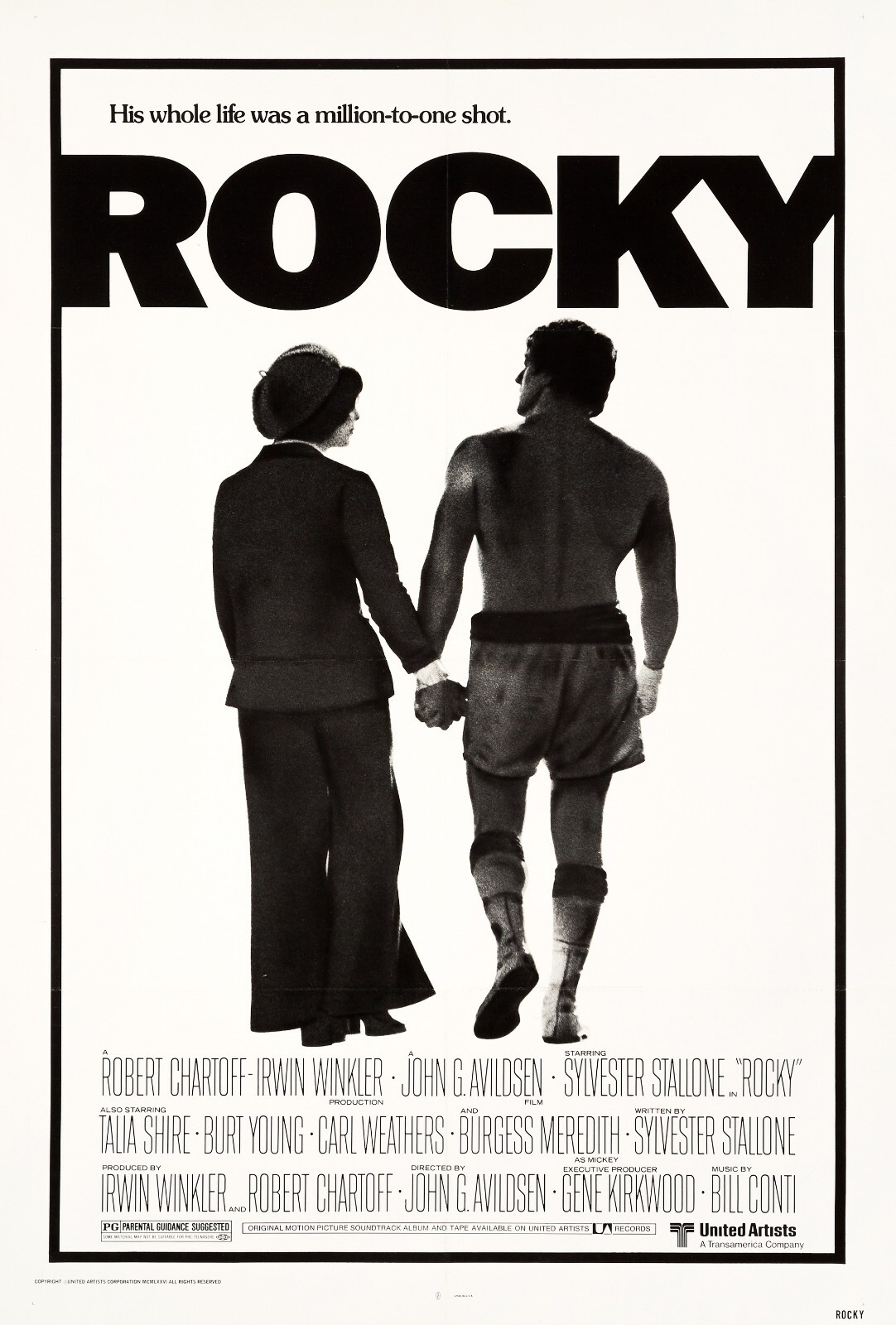 1976 Rocky Movie Poster 11X17 Rocky Balboa Italian Stallion Apollo Creed 🥊🍿