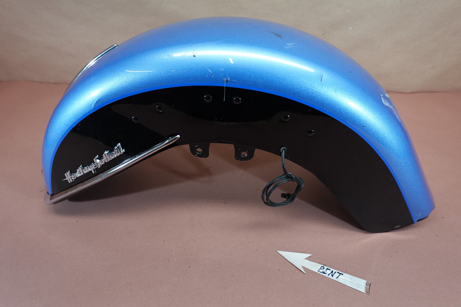 00-11 Harley Davidson Heritage Softail FLSTC Front Wheel Fender Mud Guard (BENT)