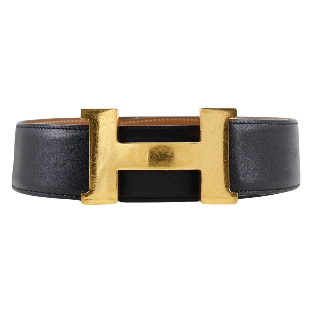 HERMES H belt belt Calfskin unisex