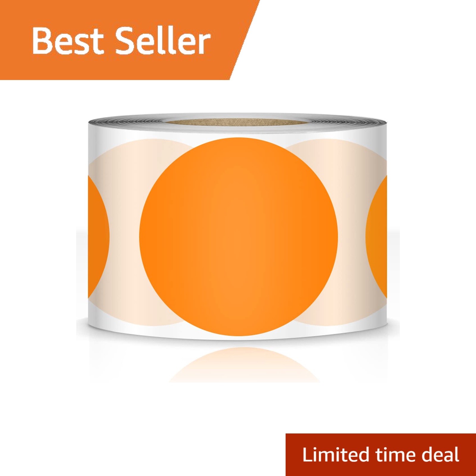 EVQ Fluorescent Orange Dot Sticker Floor Tape Vinyl 2 Inch Label 500 PCS | Se...