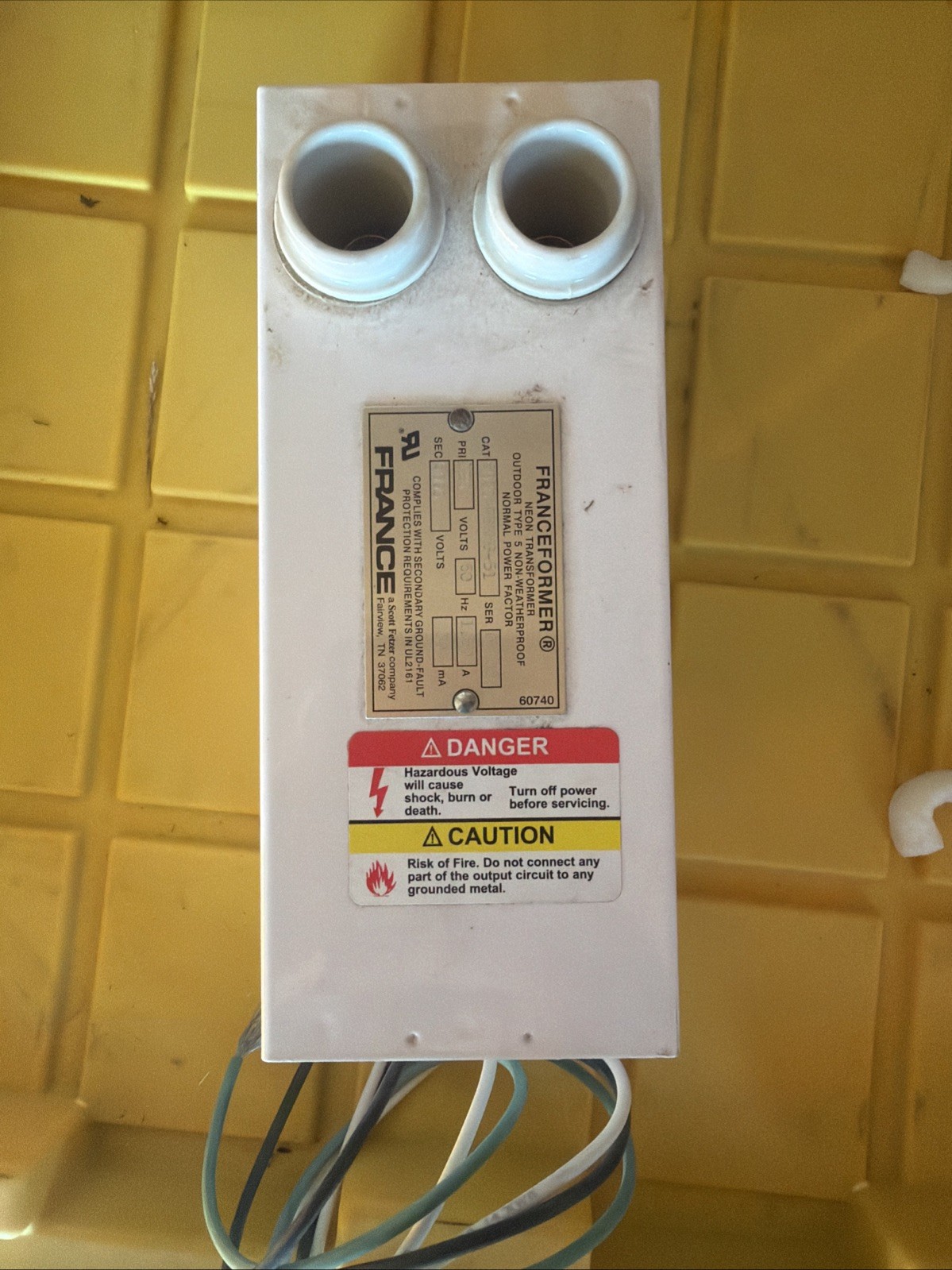 Franceformer 6030 PBKMG-51 Neon 120-VOLT 60hzElectrode Transformer 1.50 to 6000v