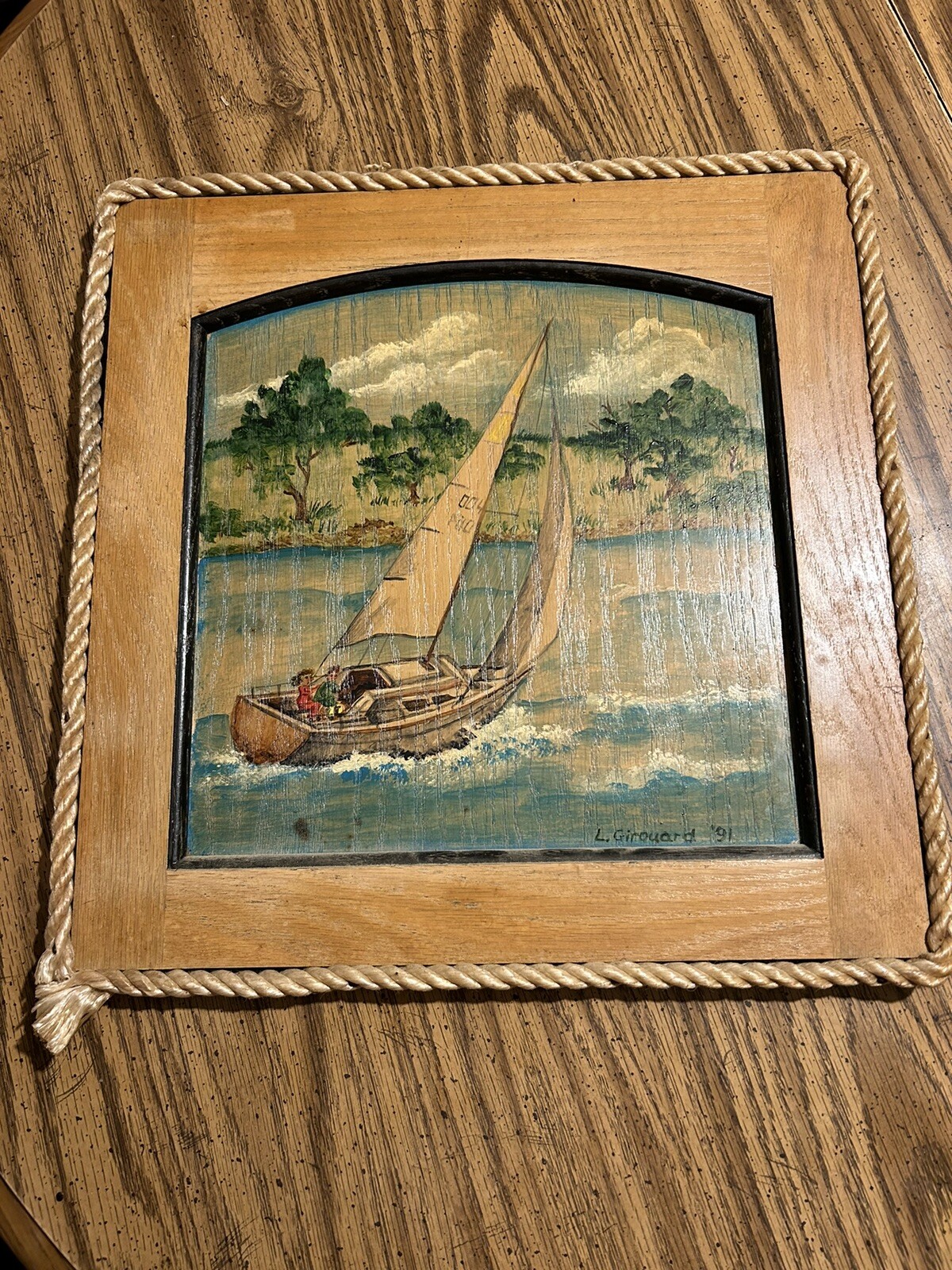 Original Painting by L. Giourard 1991 The Seafarers By Jerry Oldham Columbus OH.