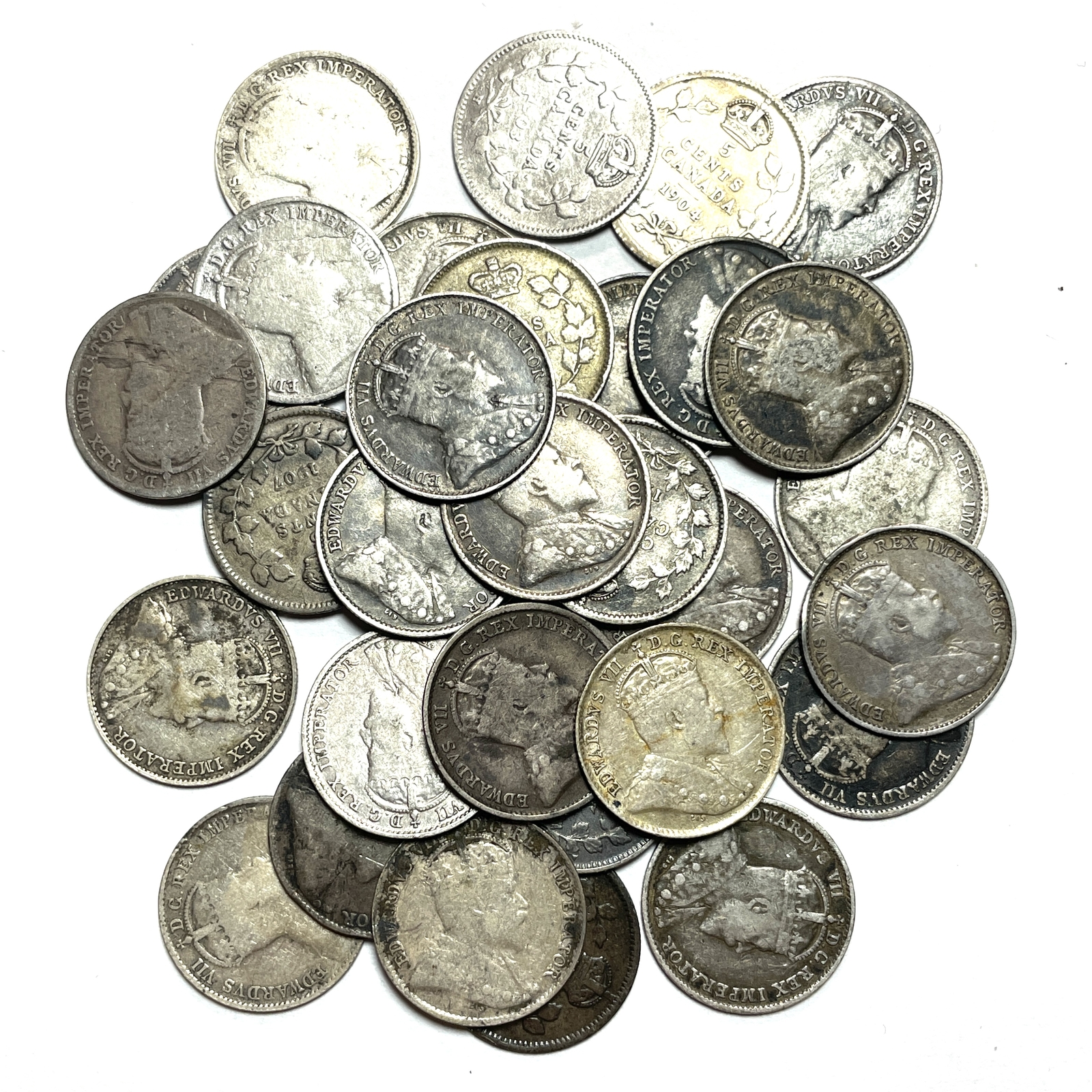 Canada King Edward VII Five Cent Coin Good-Fine Random Date x1 From Lot #15572