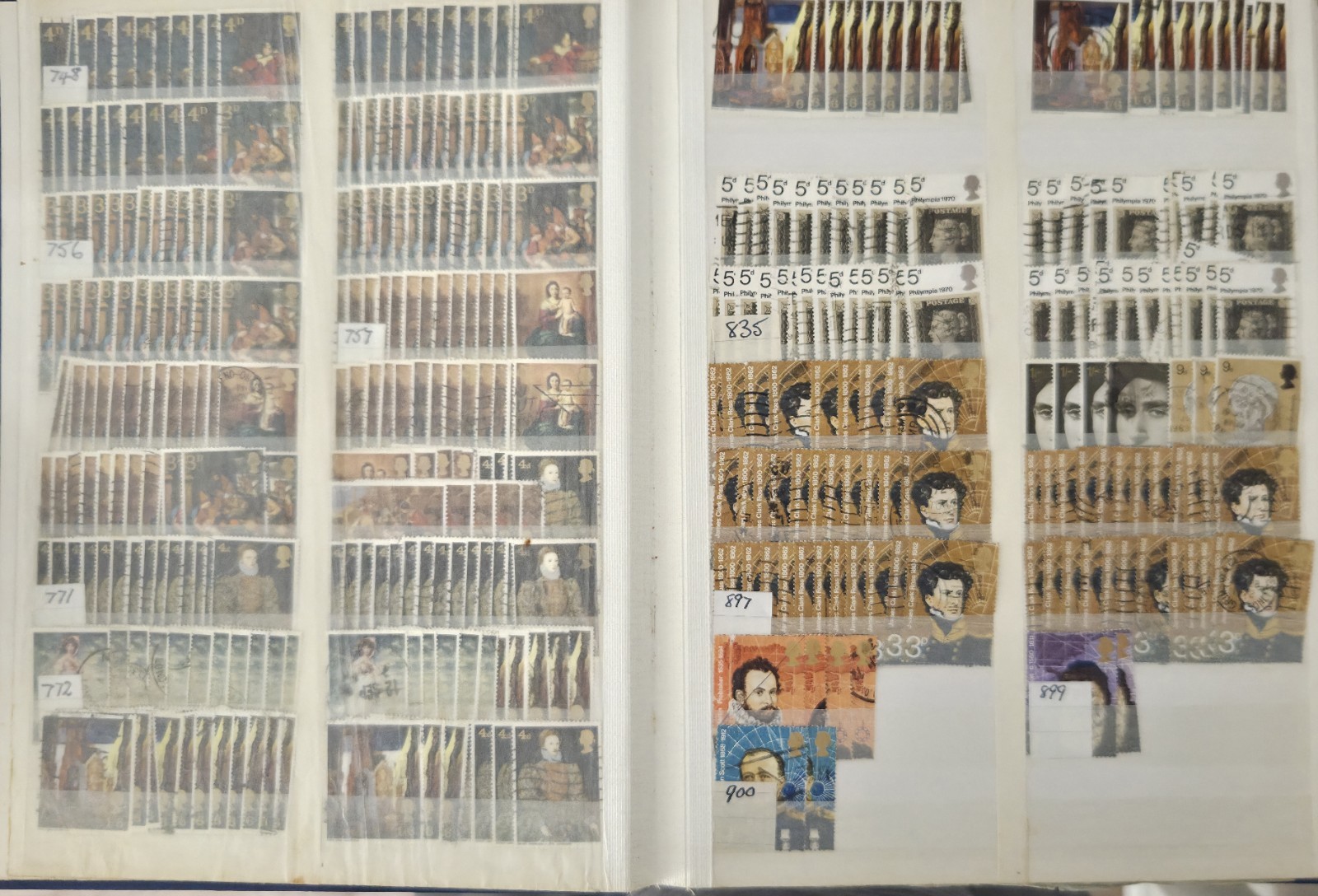Large GB Stamps Stockbook Collection - 28 Pages Pre-Decimal & Decimal SG Sorted Large GB Stamps Stockbook Collection - 28 Pages Pre-Decimal & Decimal SG Sorted