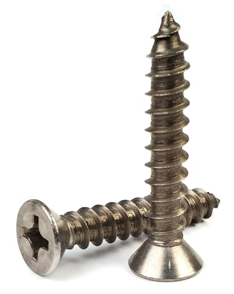 #10 Sheet Metal Screws - 18-8 Stainless Steel Phillips Flat Head - Select Size