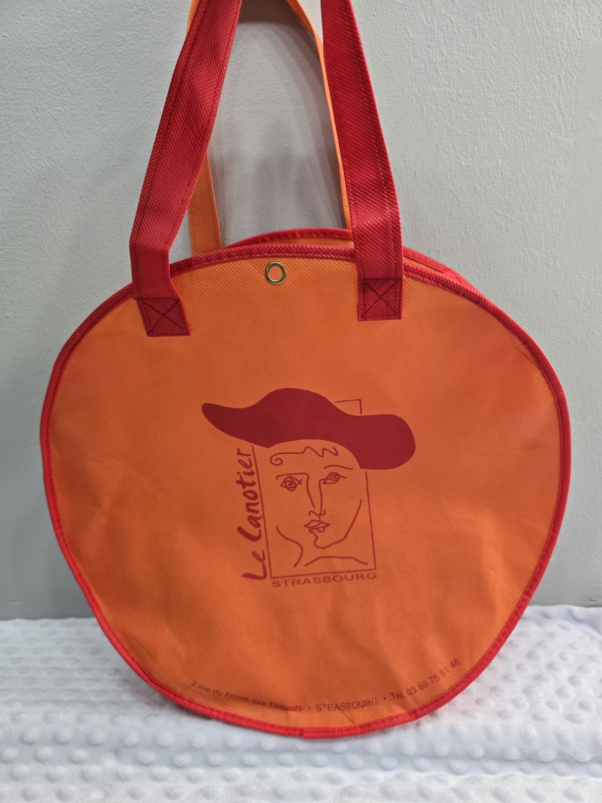 French Artsy Hat Tote Bag Orange Le Canotier Boutique Strasbourg France Vintage French Artsy Hat Tote Bag Orange Le Canotier Boutique Strasbourg France Vintage