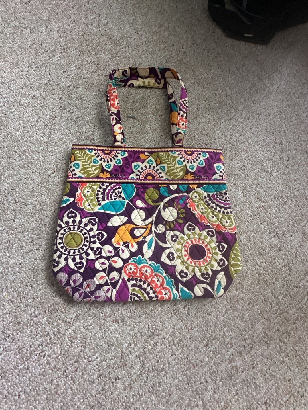 Vera Bradley Plum Crazy Quilted Tote Bag Purse