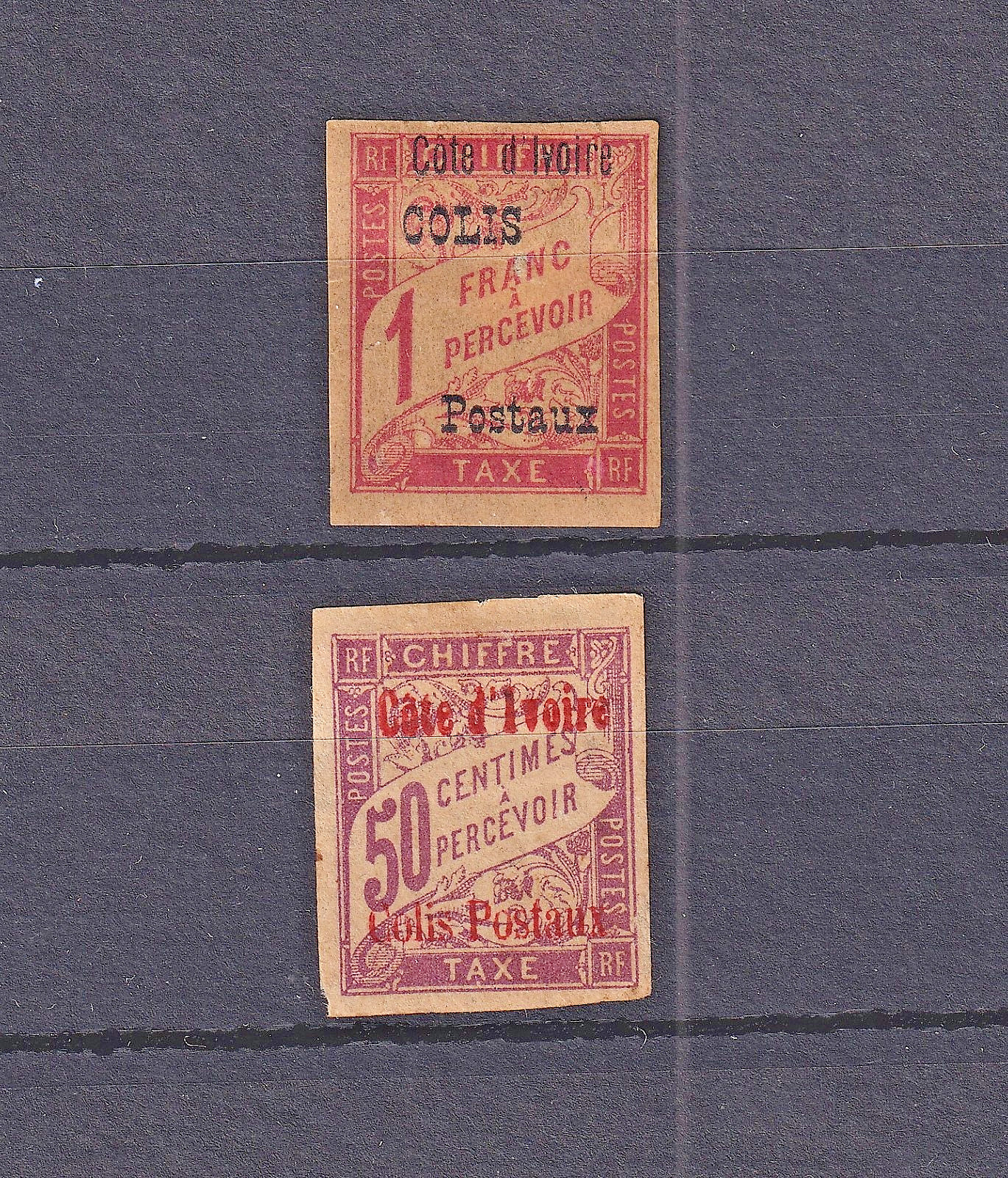 Rare Ivory Coast 1903 Parcel Post stamps