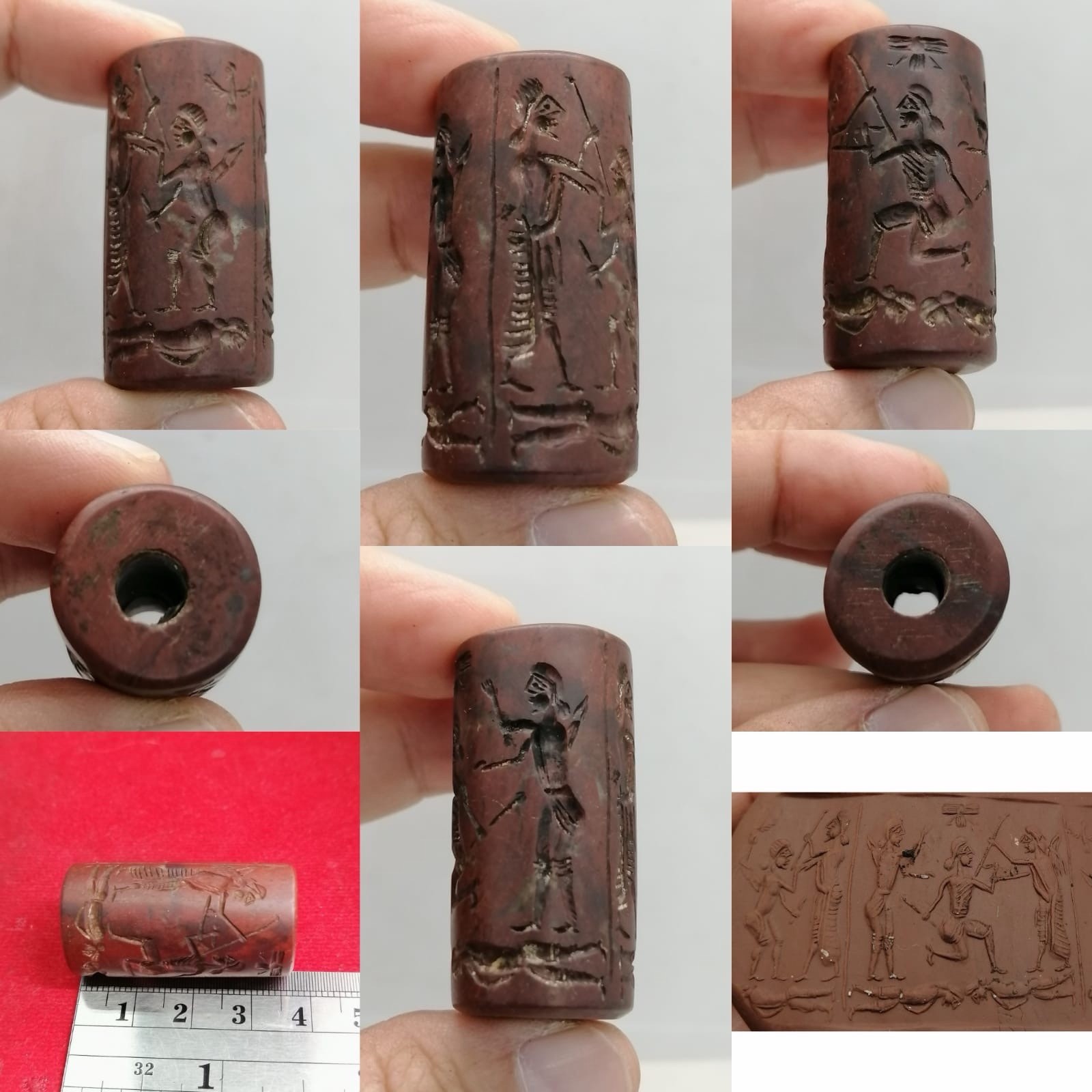 Jasper Wonderful Old Near Eastern Stone Intaglio Bead Jasper Wonderful Old Near Eastern Stone Intaglio Bead