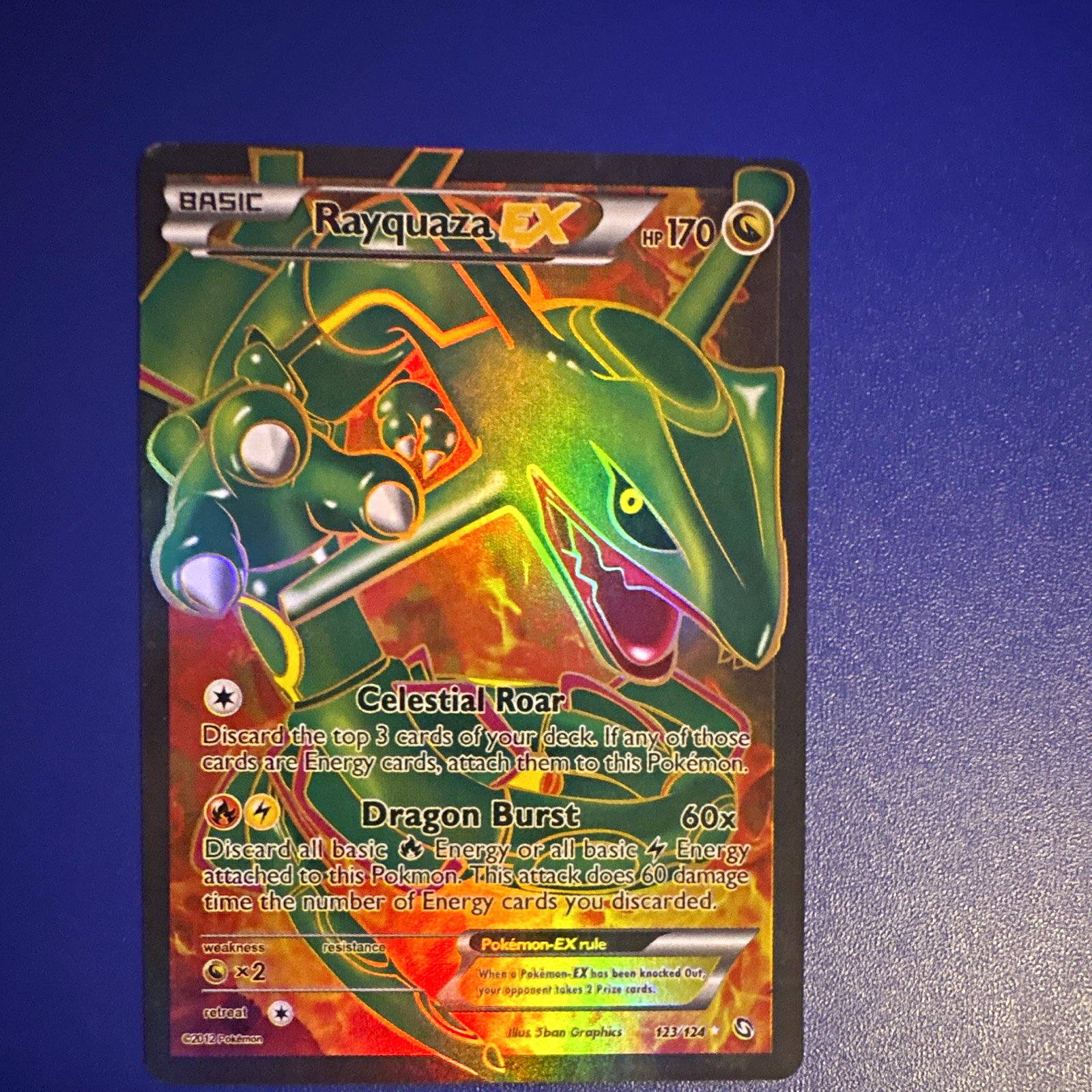 Rayquaza EX 123/124 Dragons Exalted Ultra Rare Full Art Holo 170 HP English