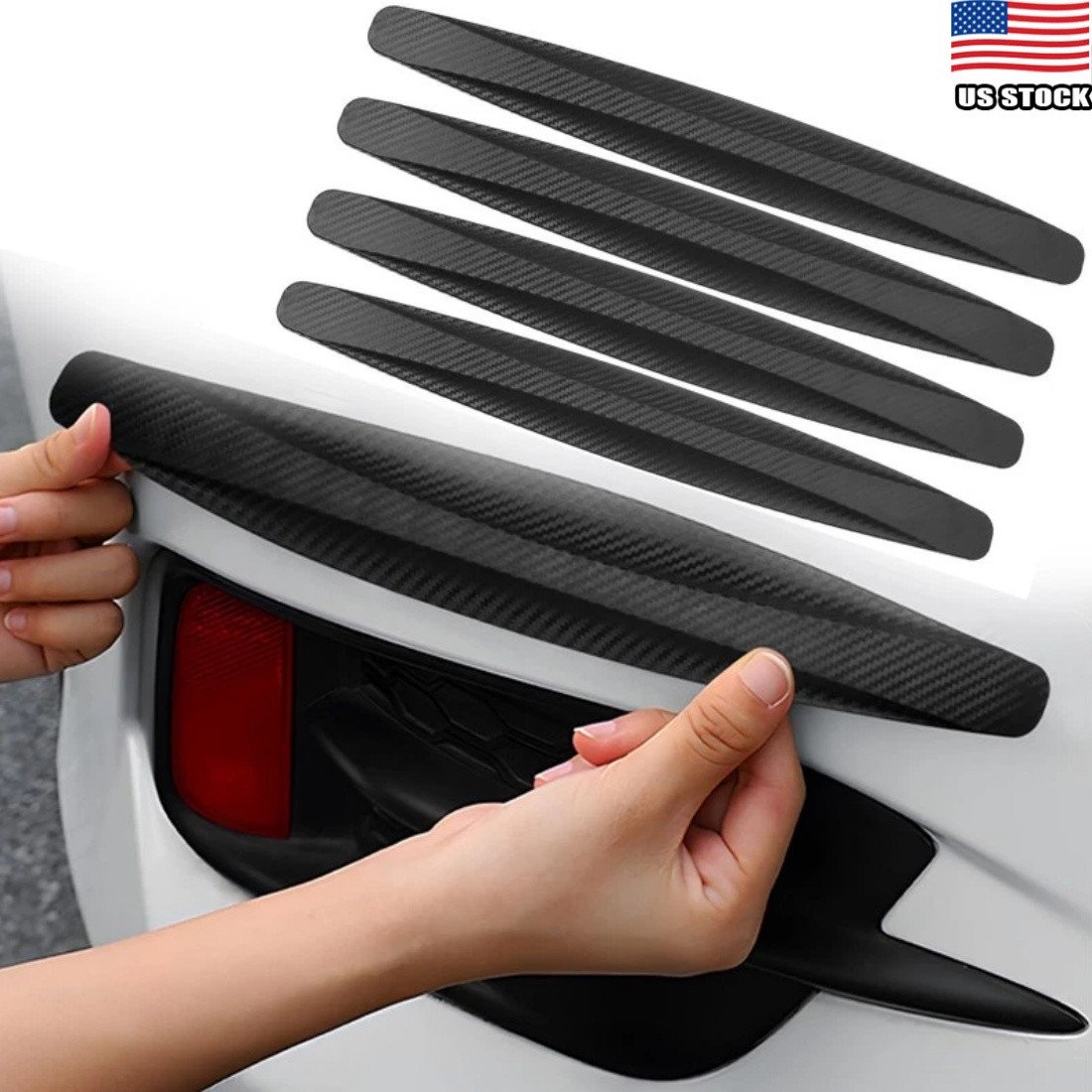 4PCS Car Bumper Guard Anti-Collision Car Front and Rear Bumper Protector Strip 4PCS Car Bumper Guard Anti-Collision Car Front and Rear Bumper Protector Strip