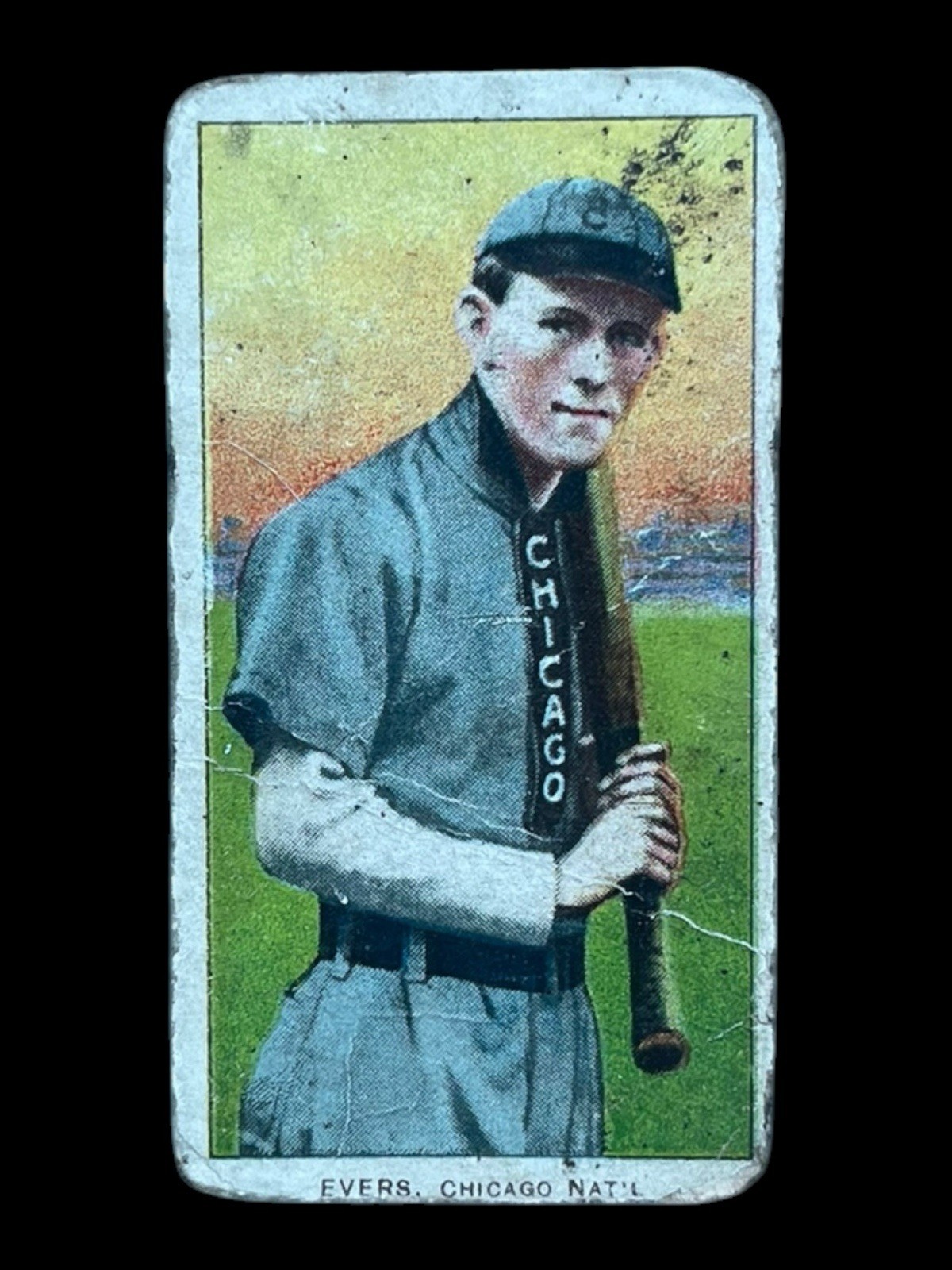 Vtg 1909-11 T206 Johnny Evers Chicago Cubs Piedmont Baseball Tobacco Card HOF