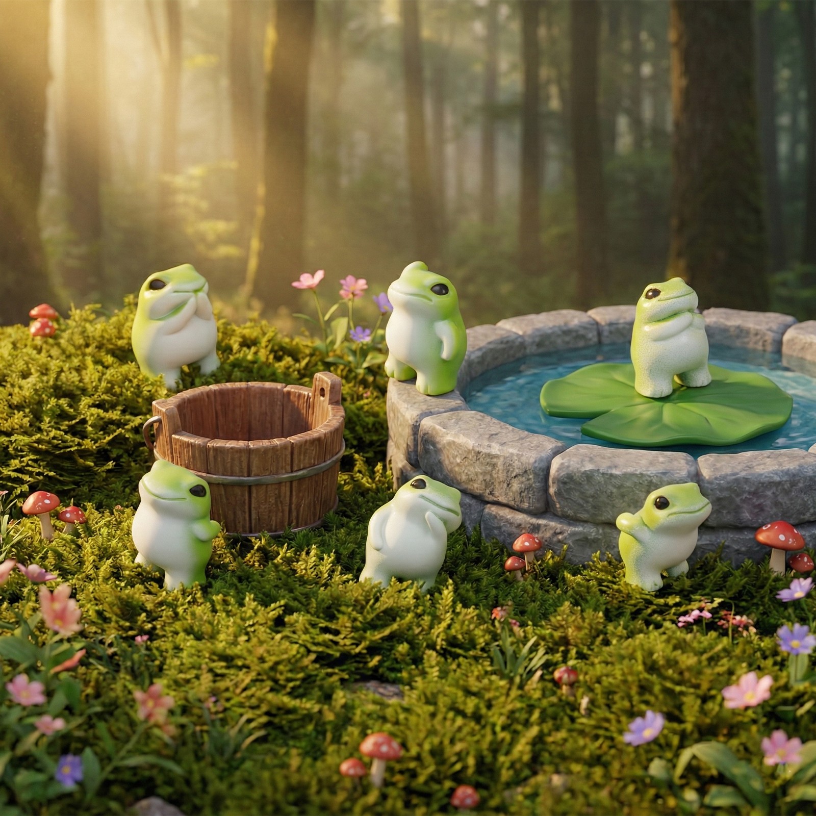 18 Pcs Mini Resin Frog Figurines Small Little Tiny Resin Animals to Hide Garden