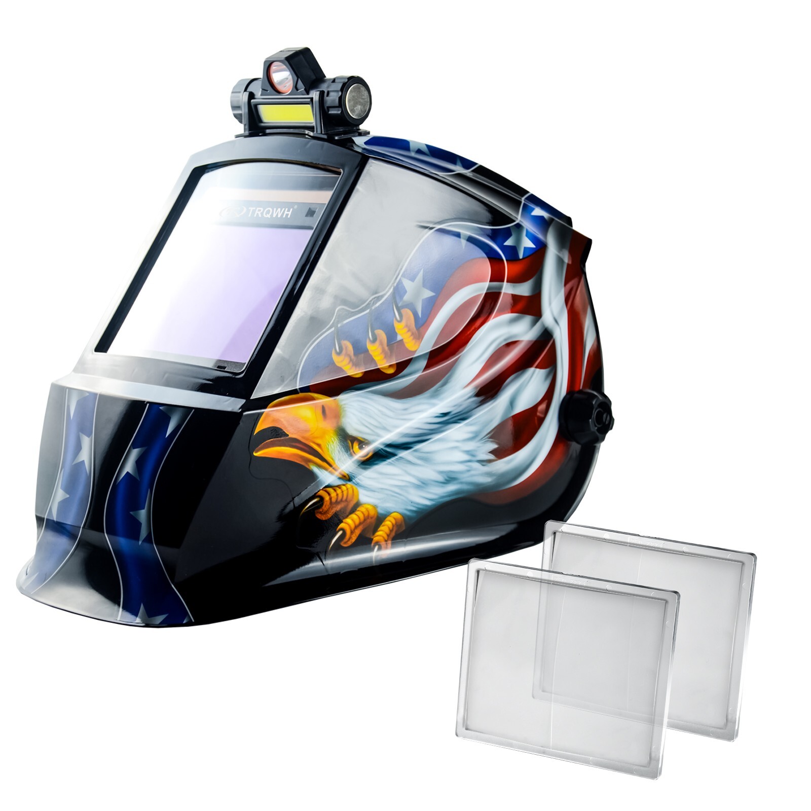 TRQWH Auto Darkening Welding Helmet True Color 4 Arc Sensor & Magnifying Lens