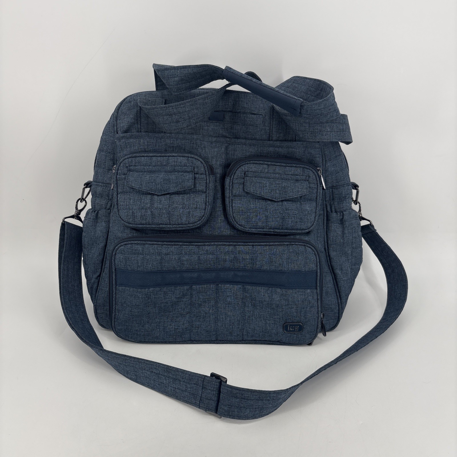 LUG Puddle Jumper Tote Bag, Navy Blue Quilted Carry On, Travel, Gym. Fast Ship