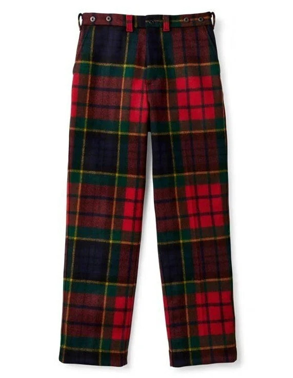 Filson Mackinaw Wool Pants Red Navy Gold Plaid Rare USA Made Mens Size 40 New