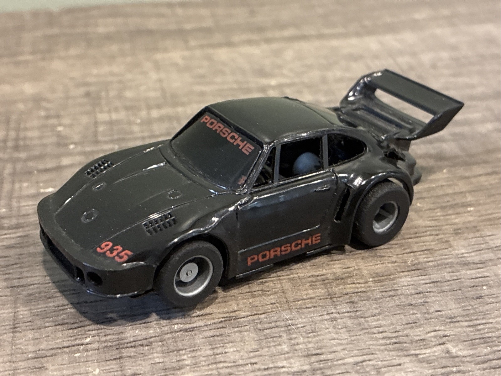 Vintage TYCO Porsche 935 Black Red HO Slot Car - Not Working - Parts/Repair