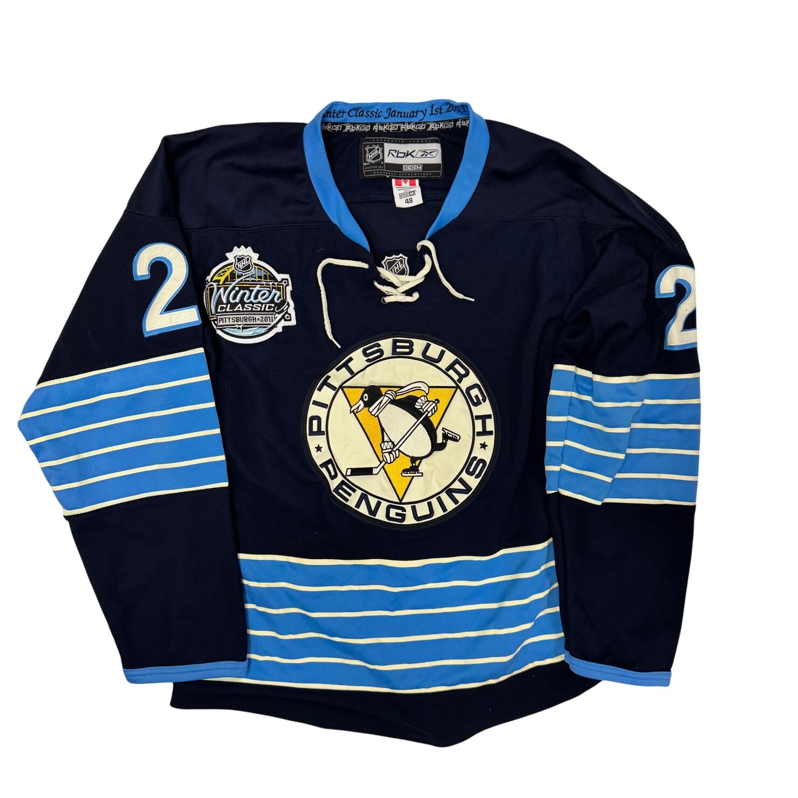 Reebok Marc-Andre Fleury Pittsburgh Penguins 2011 Winter Classic Jersey 48 Navy Reebok Marc-Andre Fleury Pittsburgh Penguins 2011 Winter Classic Jersey 48 Navy