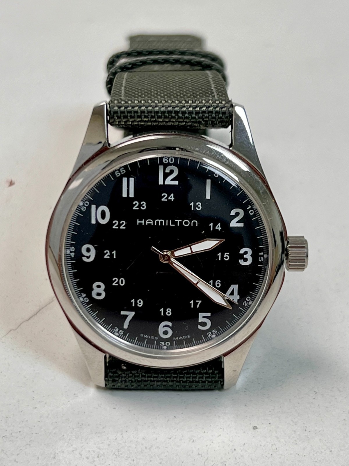 Vintage Hamilton Hand-Winding Black Dial 17 J Men Watch Leather Band
