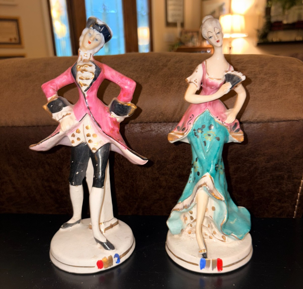 Vintage Goldscheider Everlast Dandy & Belle Porcelain Couple Figurines S/2