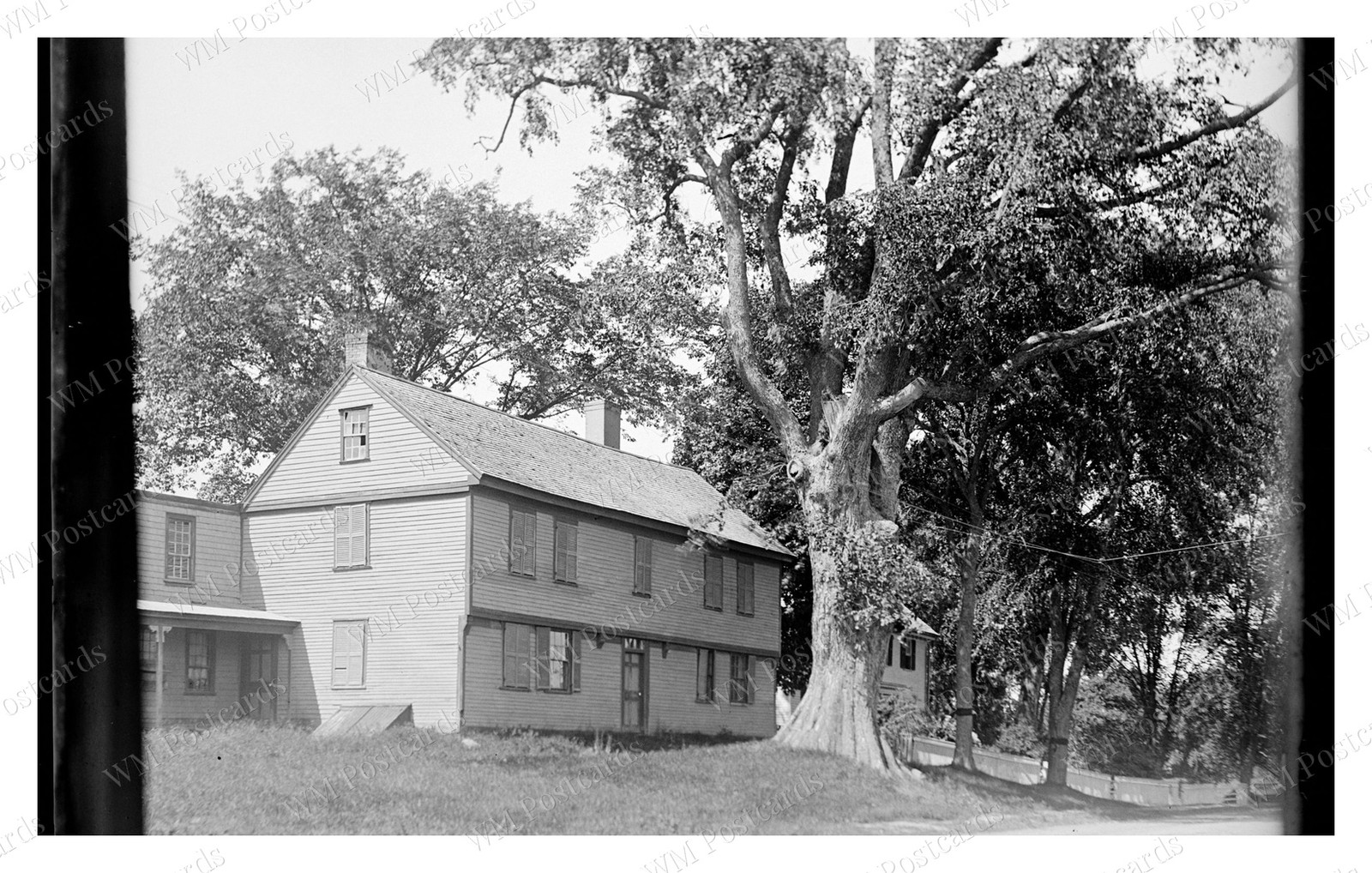 Hingham Massachusetts circa 1900s Wood House Streetcar Line Standard Postcard