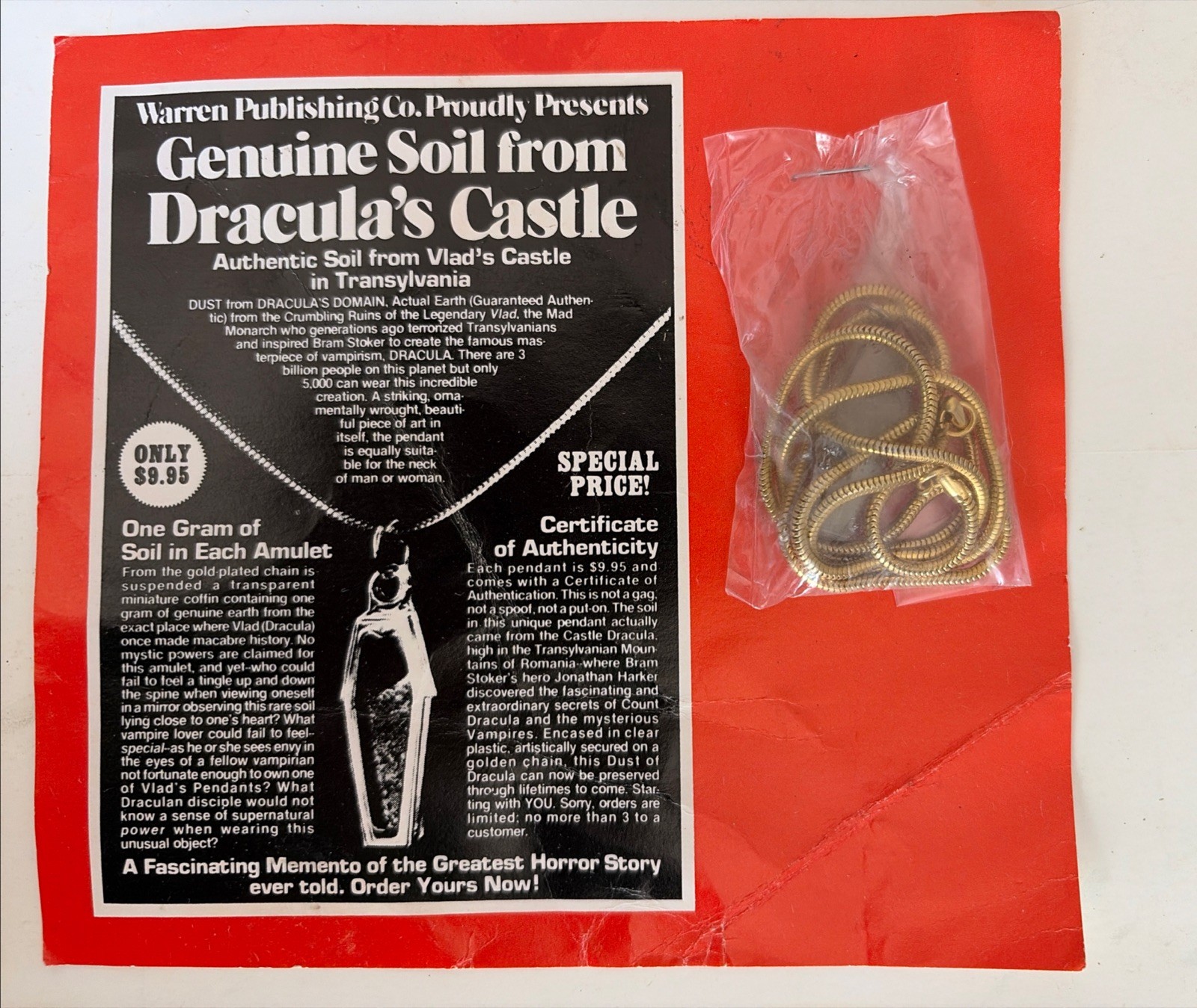 1970s DRACULA’S SOIL Warren Publishing Transylvania Dirt Vlad\'s Castle Ltd Ed
