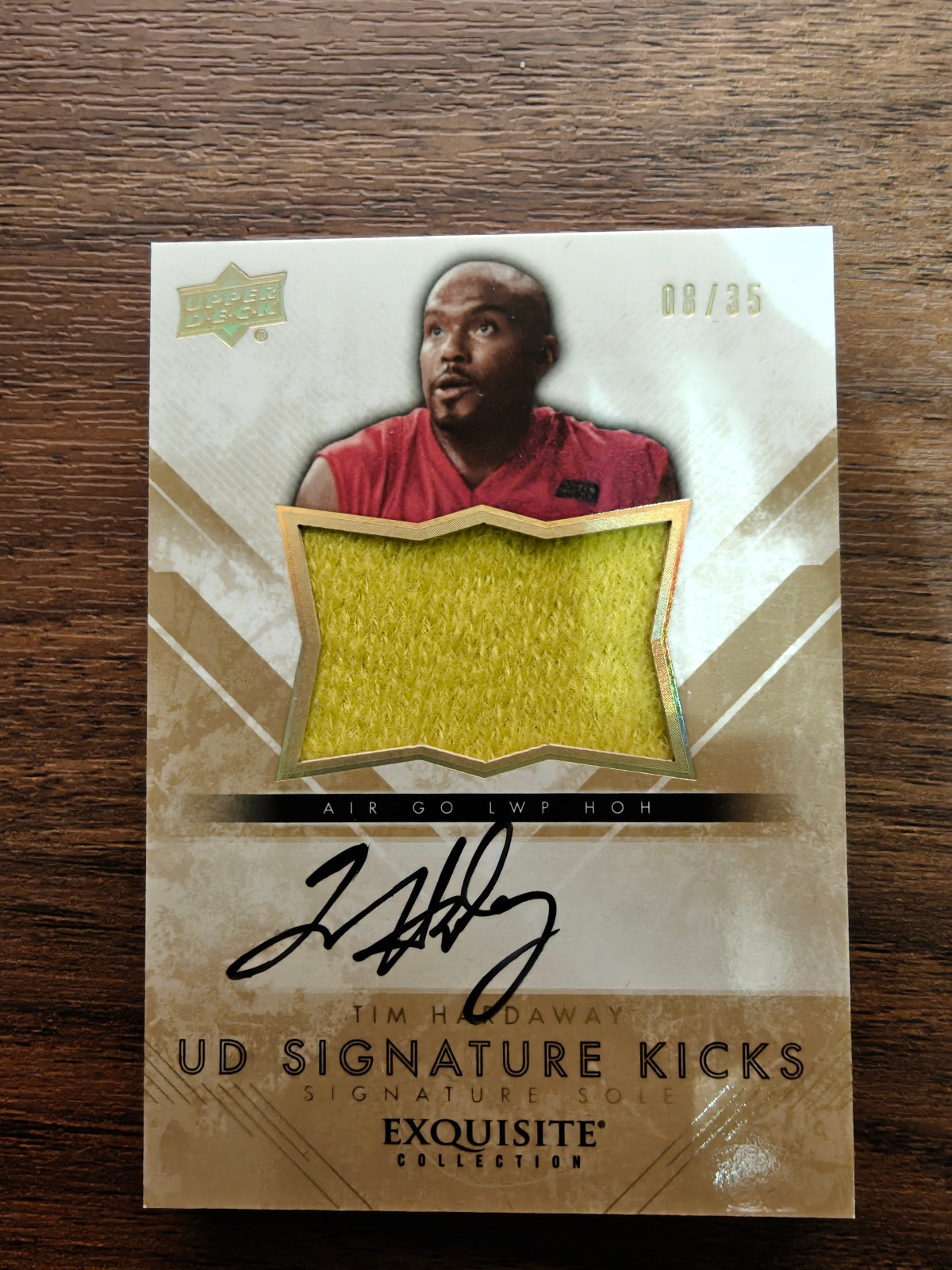 2013-14 upper deck exquisite collection ud signature kicks – tim hardaway 08/35 