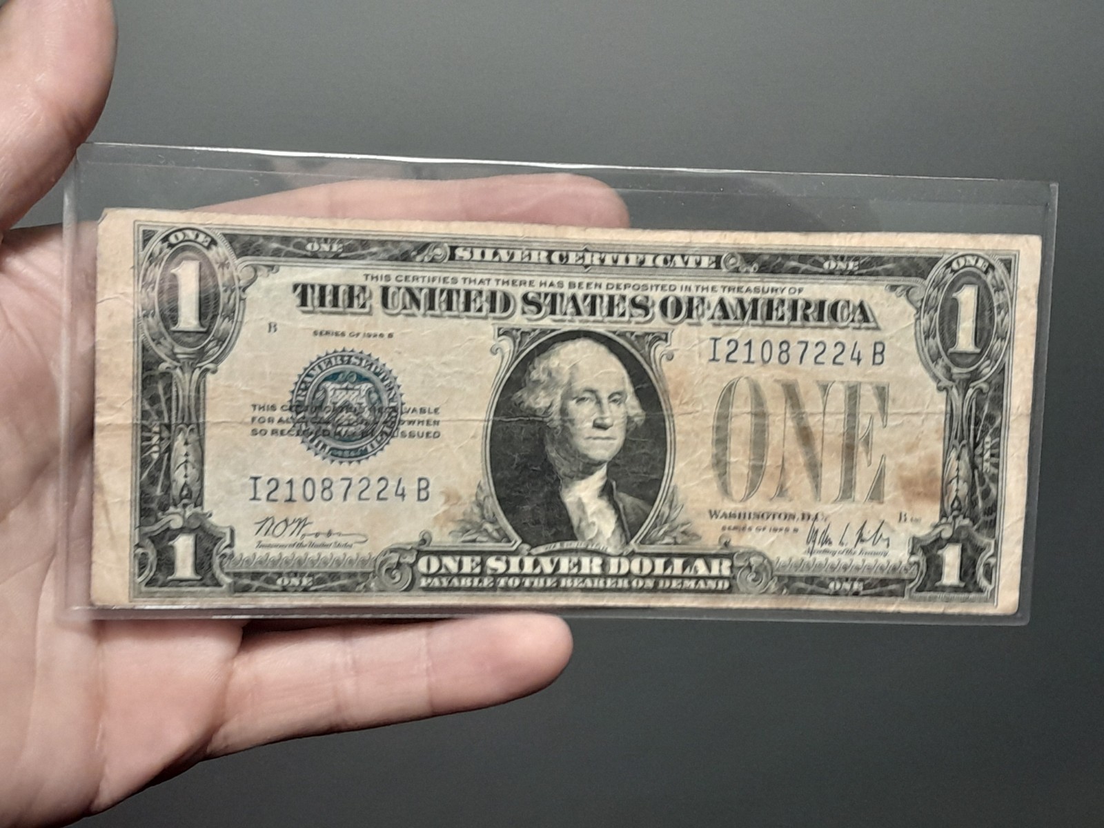 1928B $1 Silver Certificate - Funny Back - 1928B $1 Silver Certificate - Funny Back -