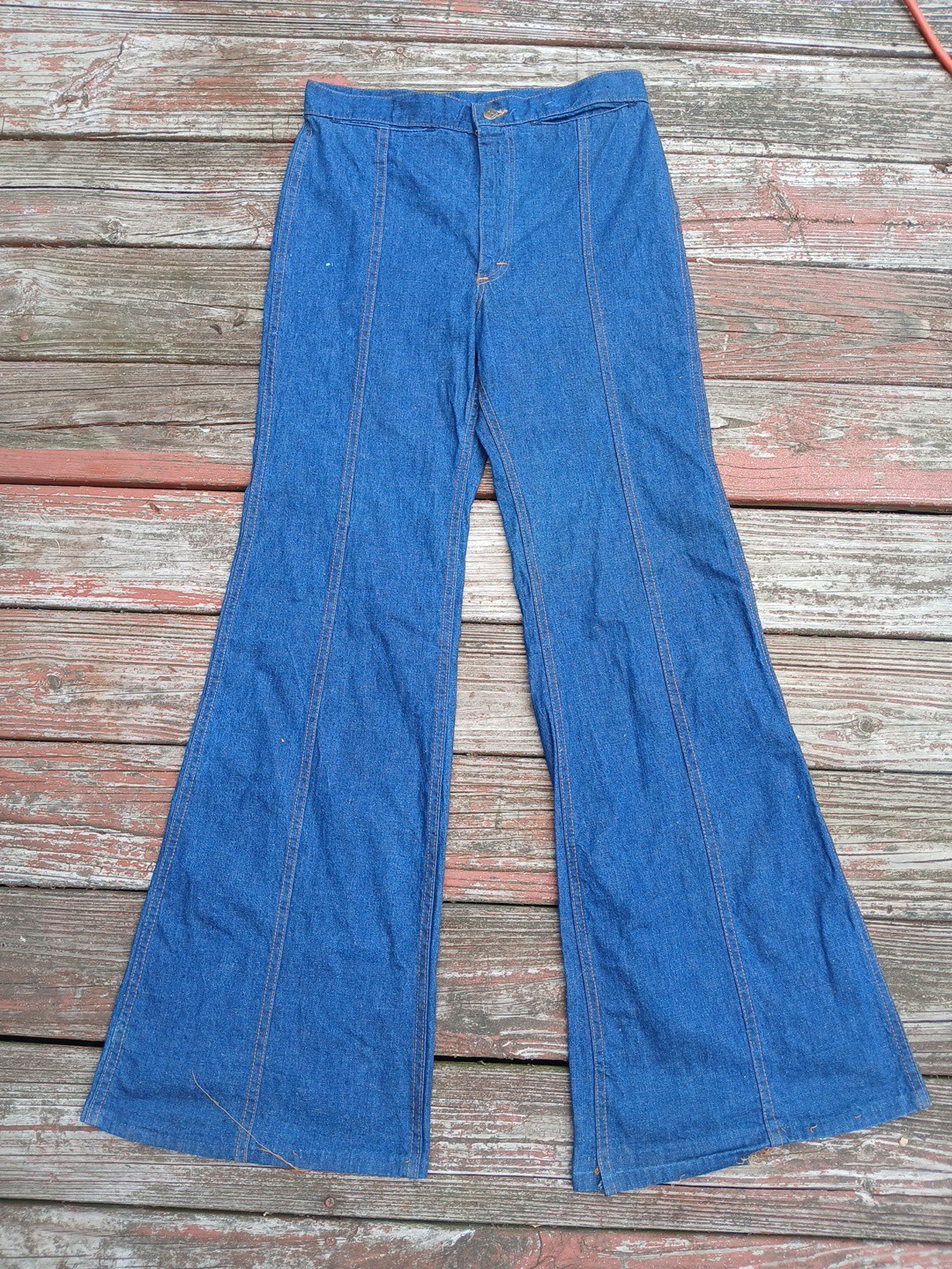 Vintage 60s/70s Lee Bellbottom Blue Jeans Mens 32x33 Denim w/ 13\