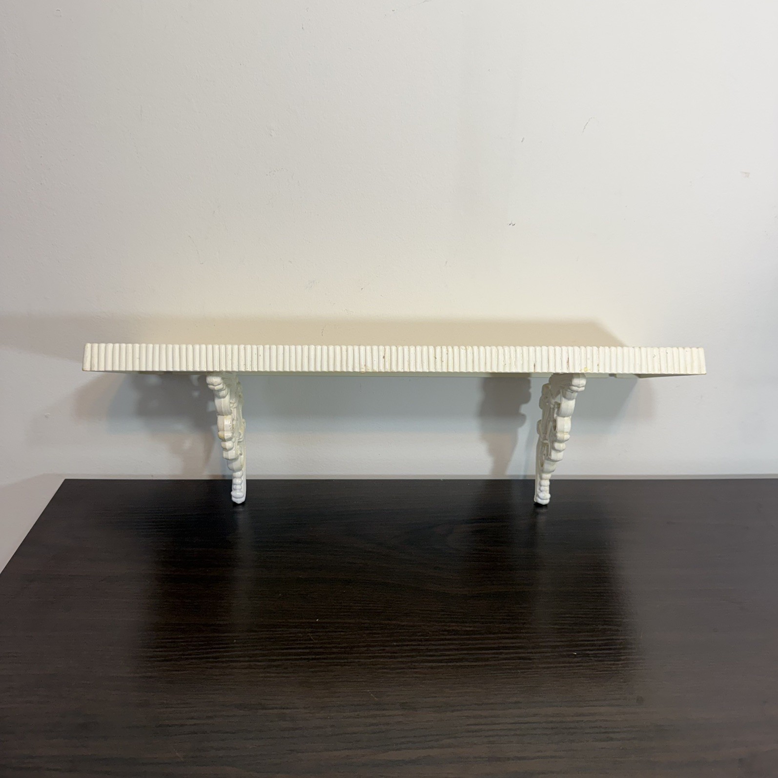 Vtg 1979 Homco White Faux Wicker Wall Shelf #3528 Rattan Boho Cottagecore 18\ Vtg 1979 Homco White Faux Wicker Wall Shelf #3528 Rattan Boho Cottagecore 18\