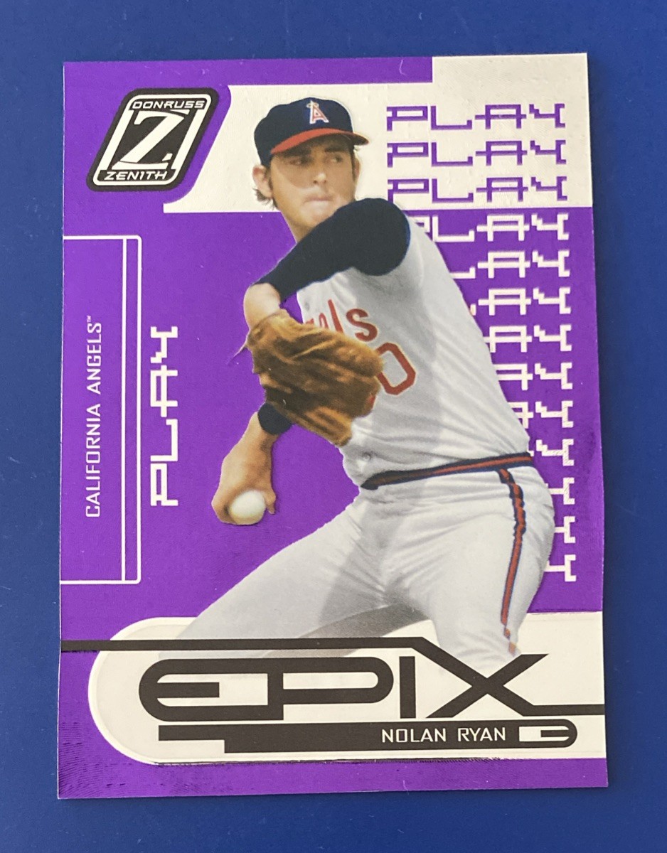 2005 Donruss Zenith Epix Purple Play Nolan Ryan #E-24 /350 290/350 HOF 2005 Donruss Zenith Epix Purple Play Nolan Ryan #E-24 /350 290/350 HOF