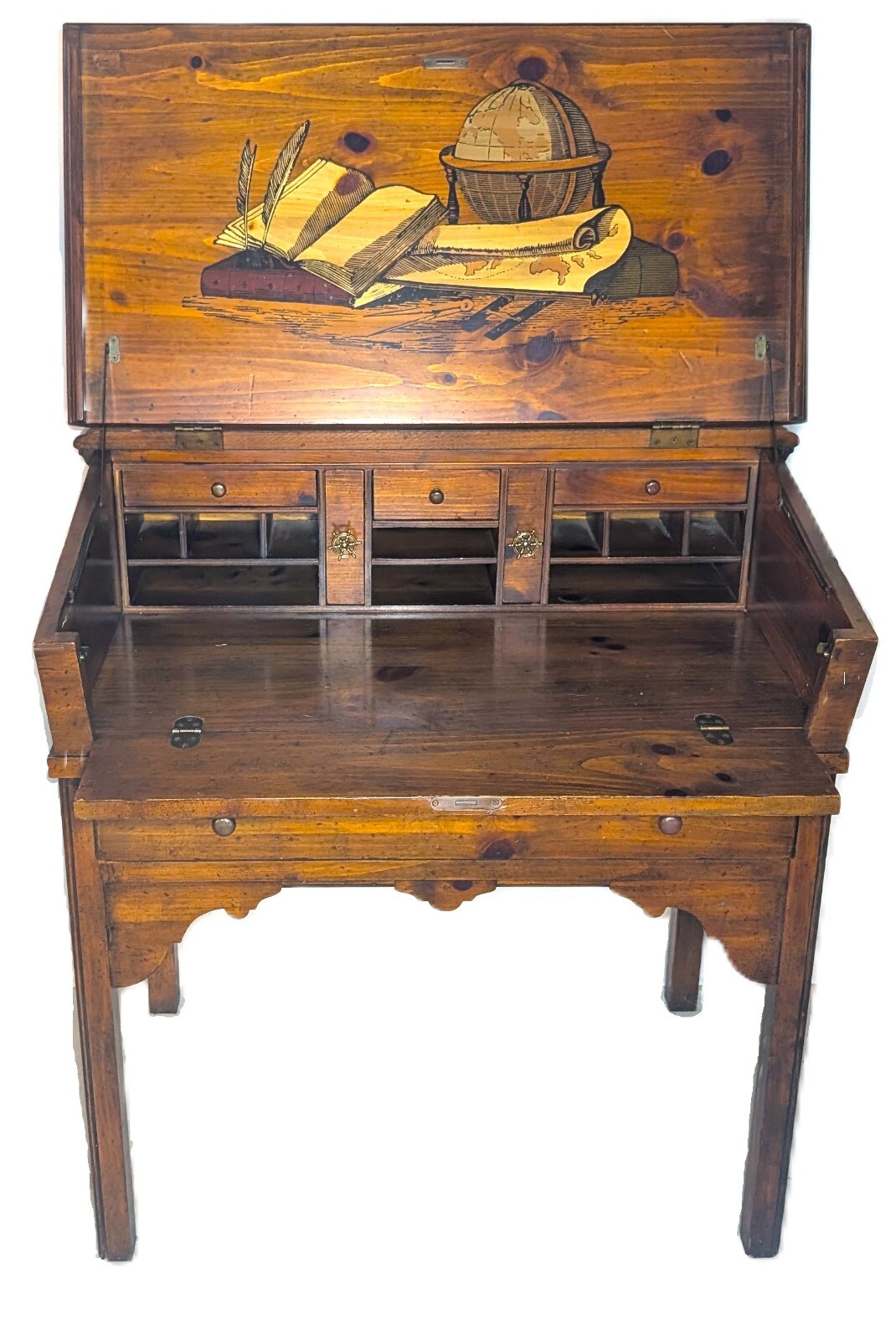 Vintage 1974 Drexel Captains Desk Solid Wood Secretary Pickup Freight Only