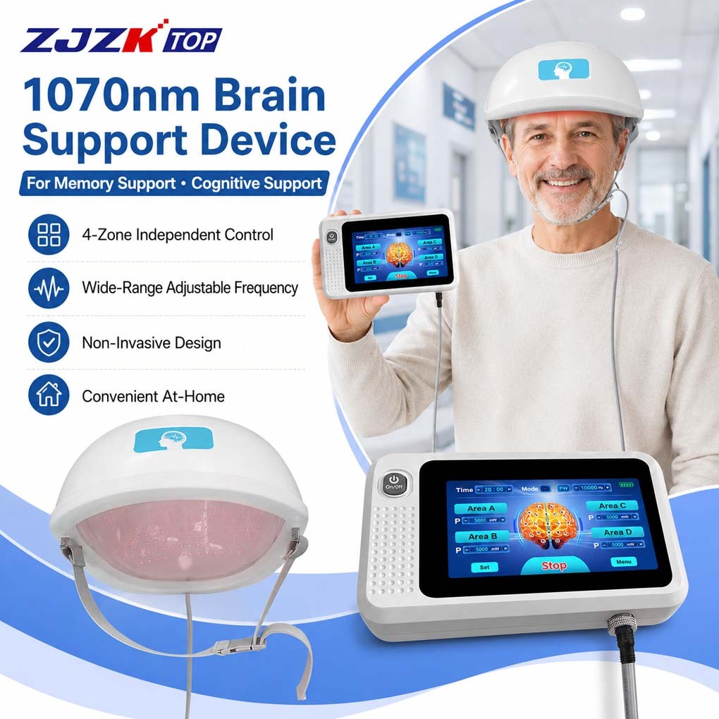 1070nm Photobiomodulation Helmet for Parkinson Mild Cognitive Impairment 4-Zones