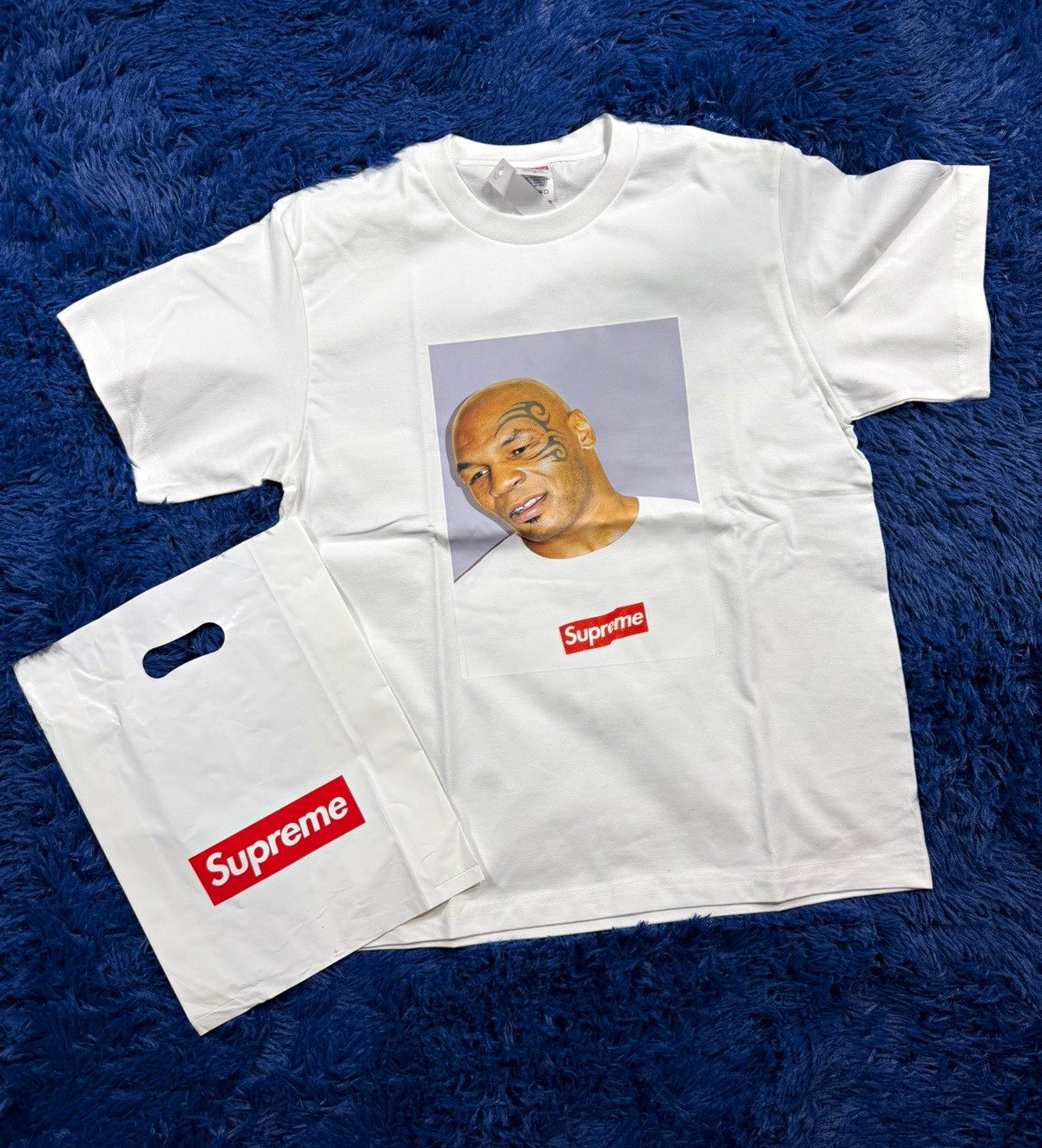 Supreme Mike Tyson Photo Tee Men\'s White Graphic Print Crew Neck T-Shirt SIZE S Supreme Mike Tyson Photo Tee Men\'s White Graphic Print Crew Neck T-Shirt SIZE S