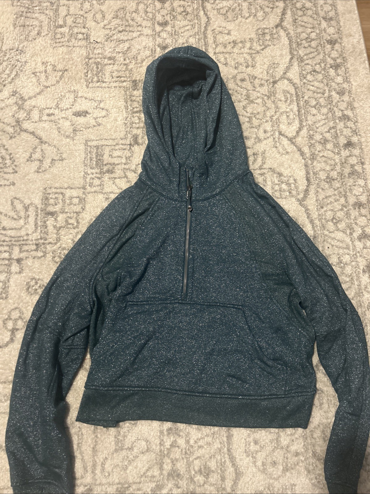 Lululemon Scuba Oversized Half-Zip Hoodie Spark Storm Teal Silver M
