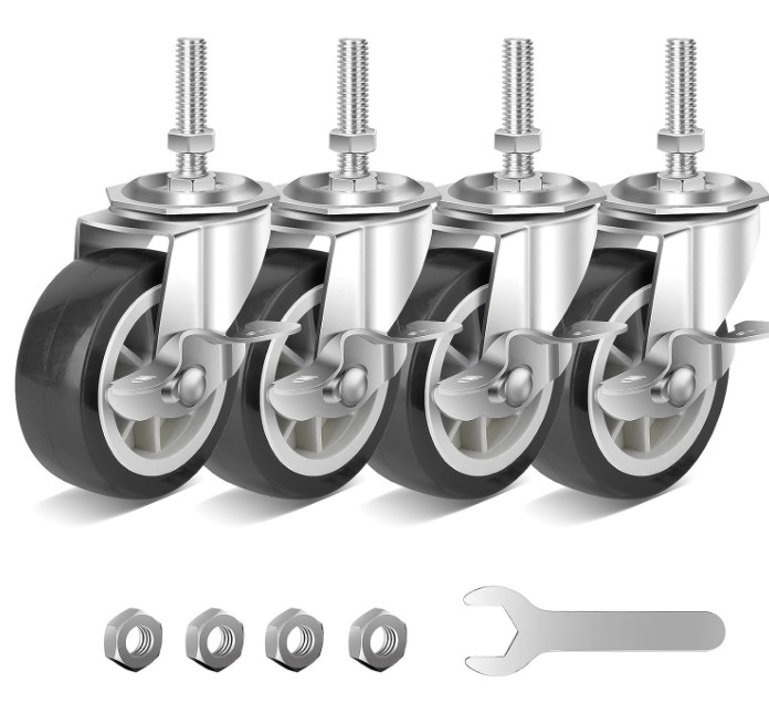 3 Inch Caster Wheels Threaded Stem Casters Set of 4 Heavy Duty Swivel Wheel NEW* 3 Inch Caster Wheels Threaded Stem Casters Set of 4 Heavy Duty Swivel Wheel NEW*