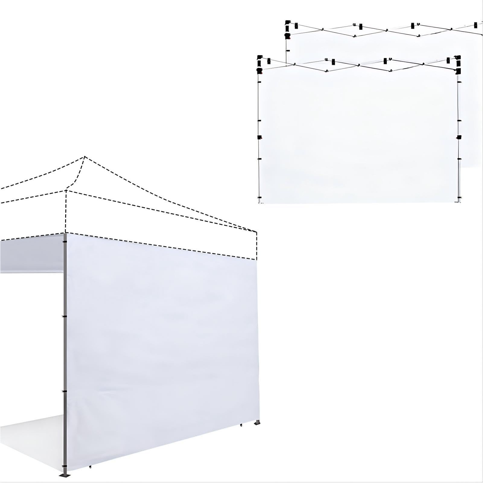 10x10 Canopy Tent Sidewalls 3 PCS Only Frame NOT Included(White)