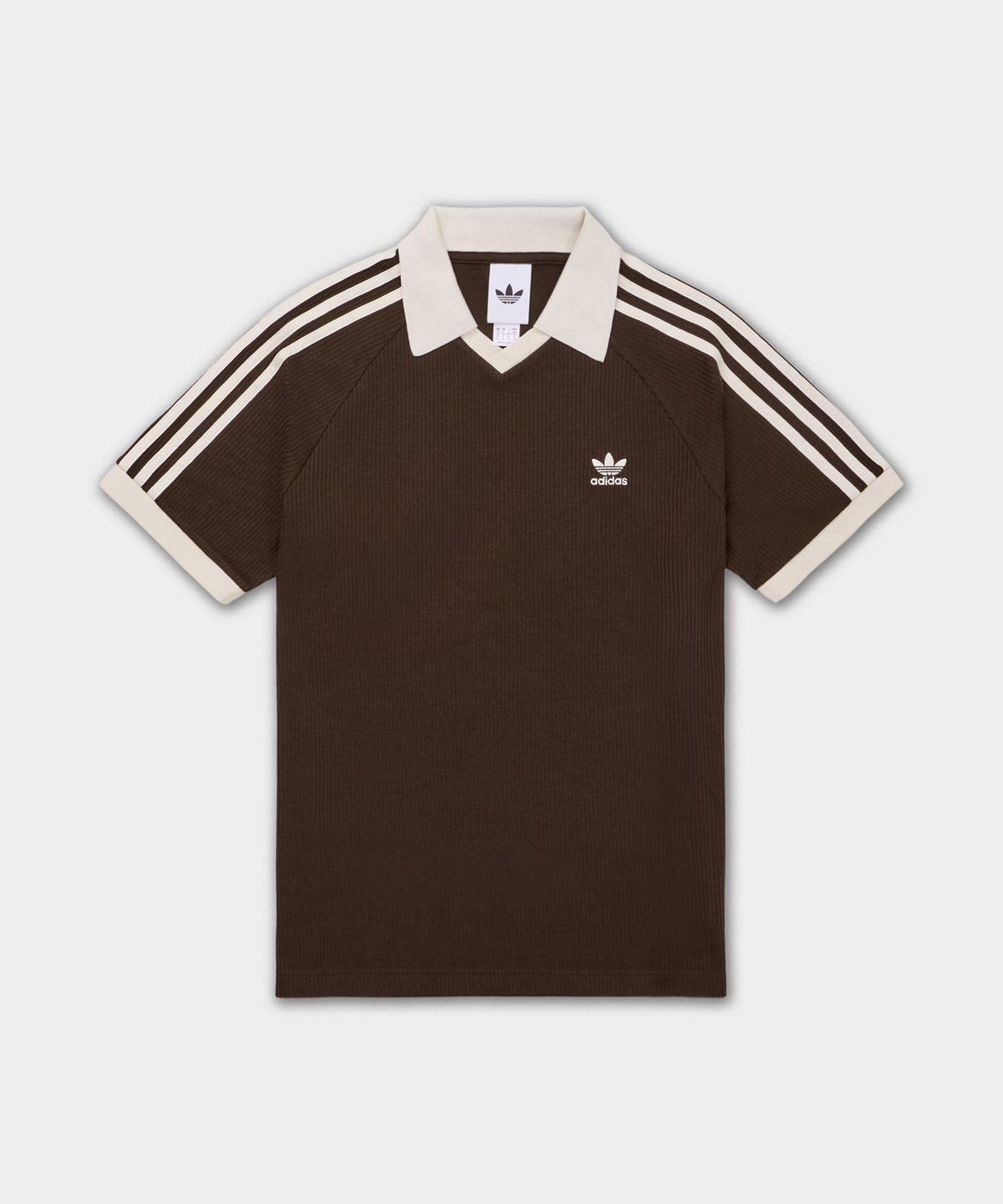 Genuine Adidas Waffle Short Sleeve Polo Shirt - Dark Brown Asia Size
