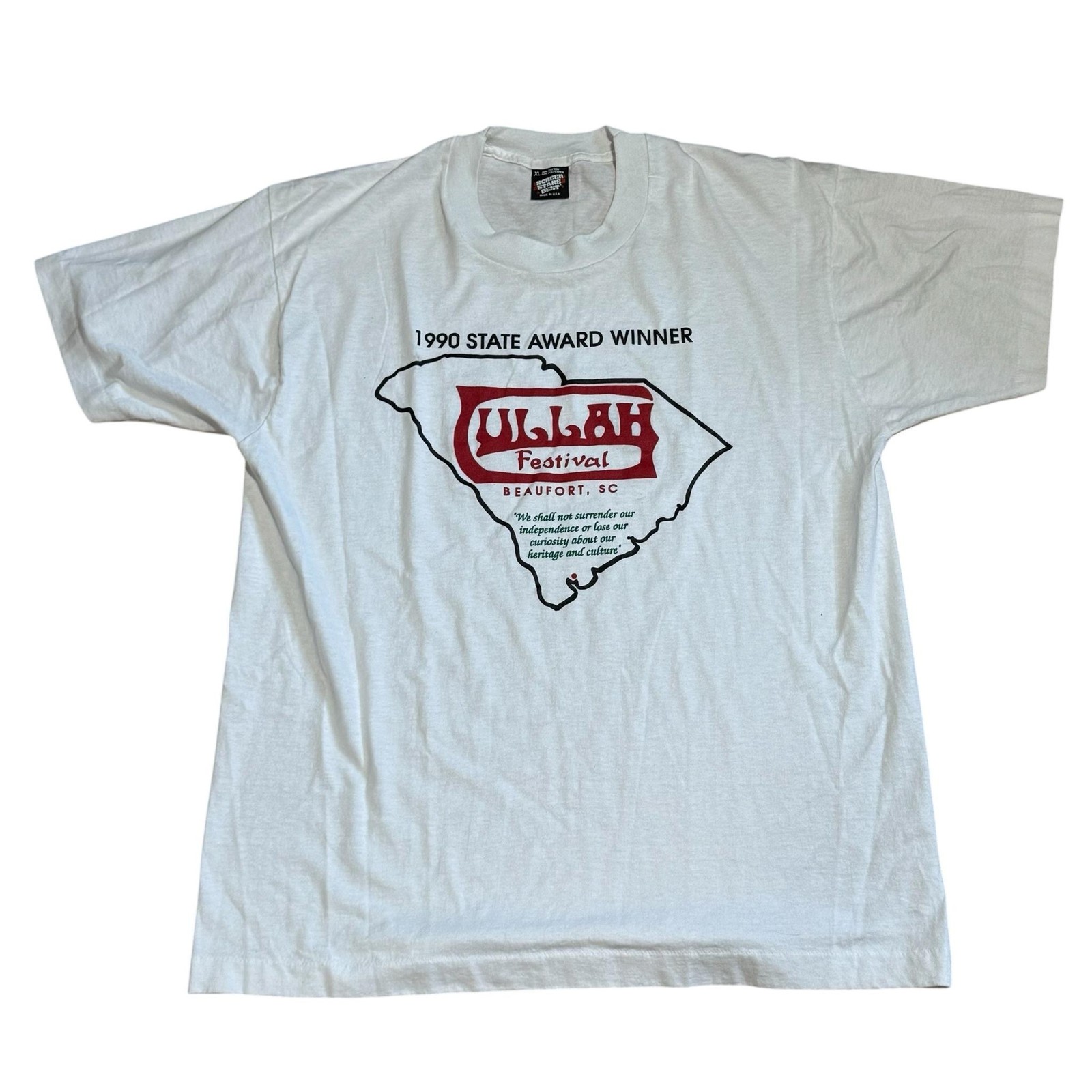 Vintage Gullah Festival Shirt Mens XL Gray Beaufort SC 1990 State Award Winner