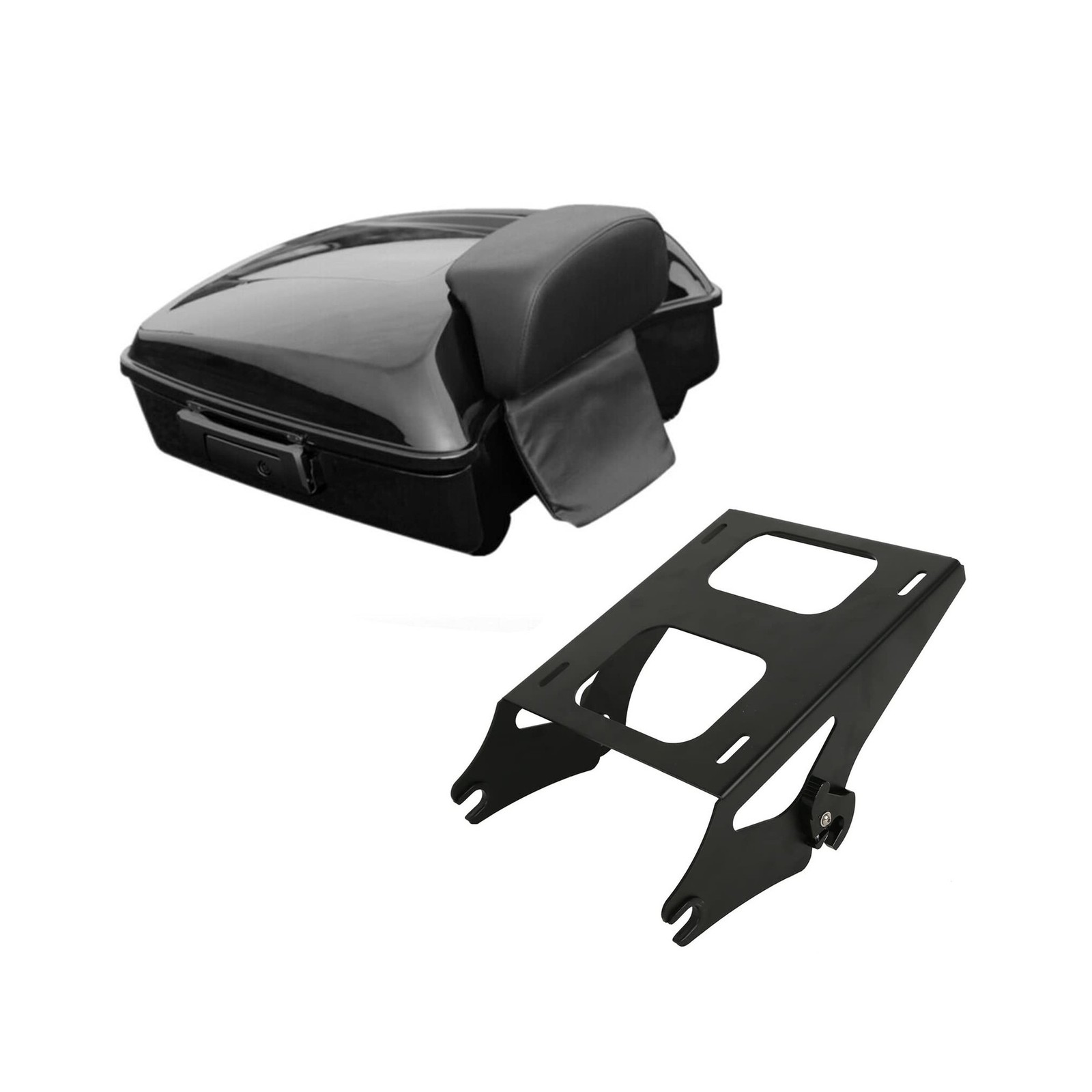 XMT-MOTO Chopped Tour Trunk Luggage+Backrest Pad+Black Luggage Fitted Lining+...