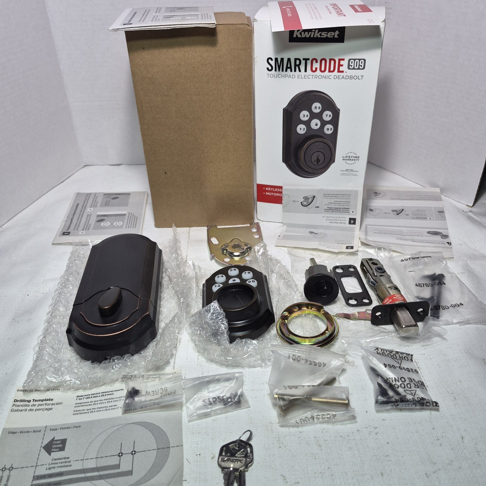 Kwikset SmartCode Single Cylinder Venetian Bronze Electronic Deadbolt 909 11PSMT