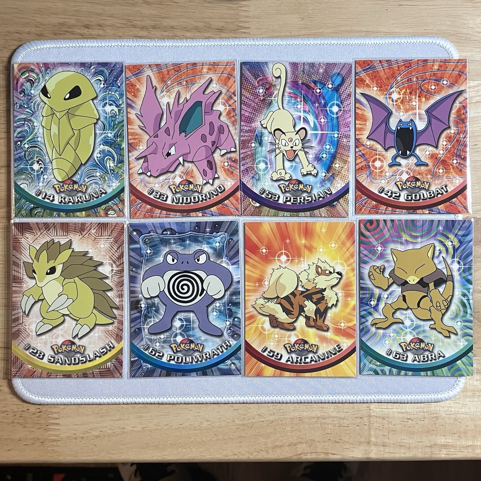1999 Topps Pokemon TV Animation Series 1 Lot - 8 Cards Black Logo - LP/NM