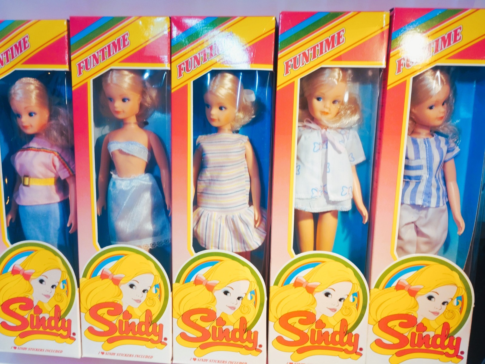 5x Vintage Pedigree Sindy Funtime Dolls Boxed 1980s Different Outfits Rare