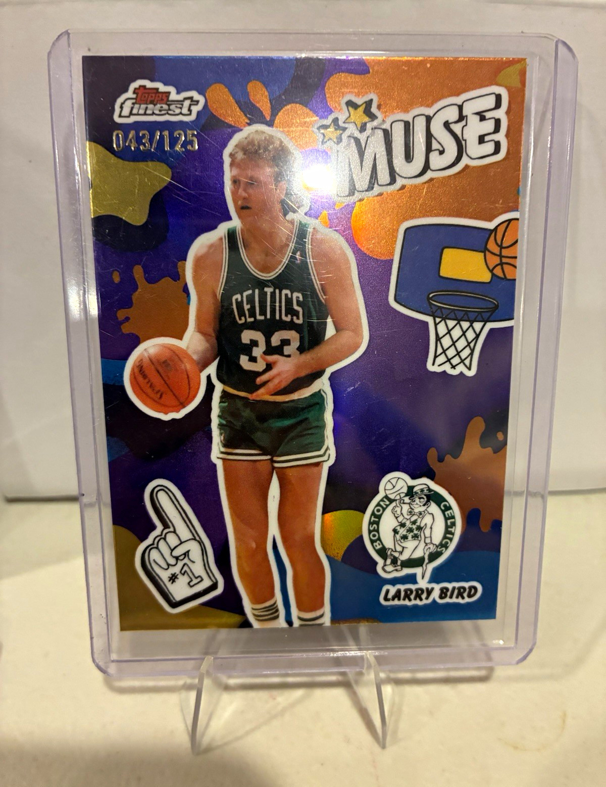 Topps 2025-26 Finest Muse Larry Bird M-2 Purple Refractor /125 Celtics
