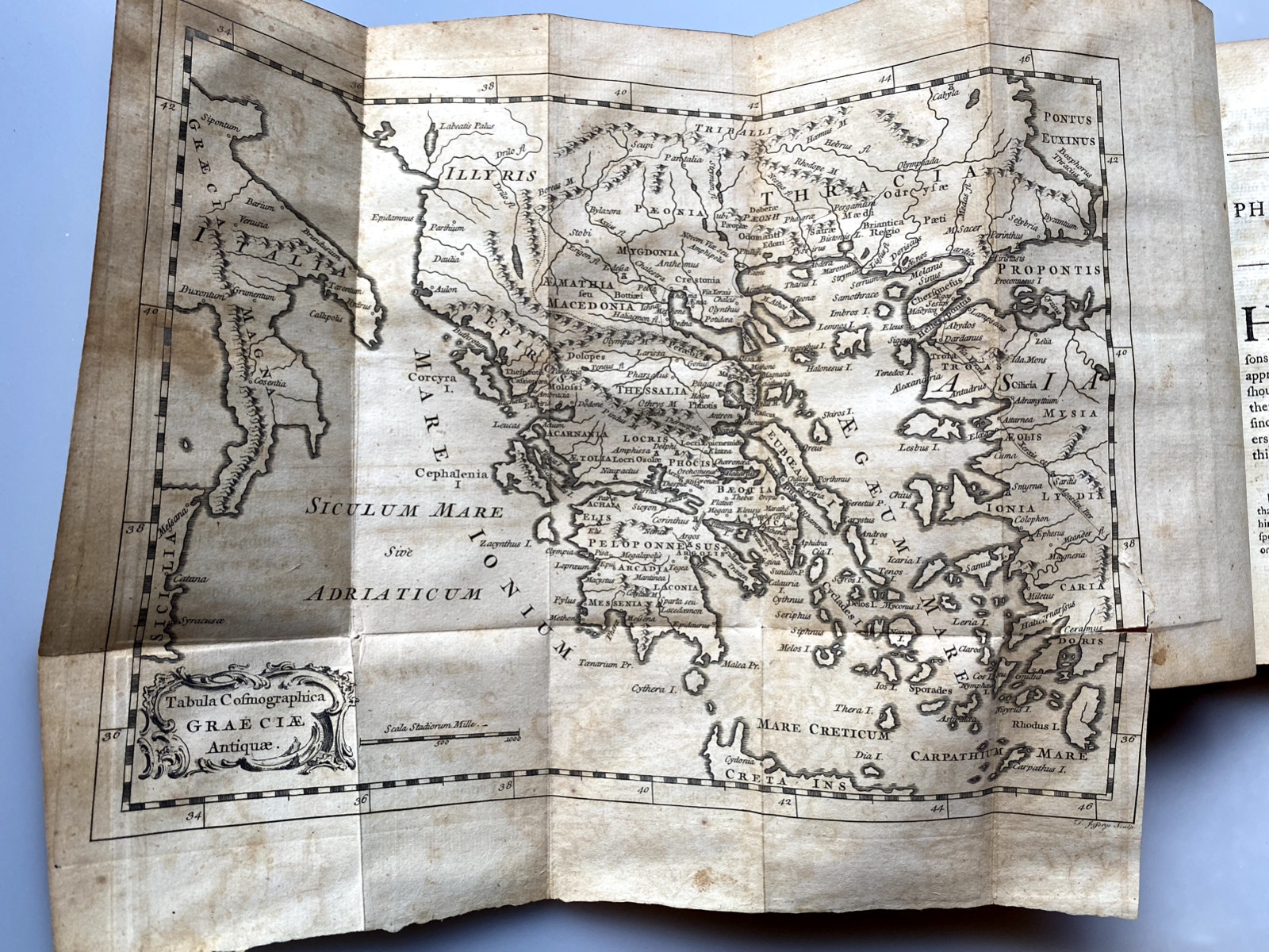 1757 Orations Demosthenes Against Philip King Macedon Thomas Leland Map Greece